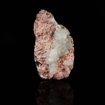 "Pink Peony"  Flowered Green Apophyllite on Pink Chalcedony from Pune District, Maharashtra, India