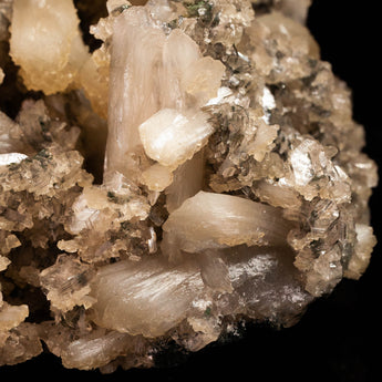 Heulandite and Calcite on Chalcedony Stalactites  "Frozen Forest Calcite" from Ahmednagar, Maharashtra, India