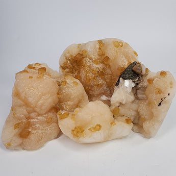 Honey Calcite on Stilbite from Maharashtra, India