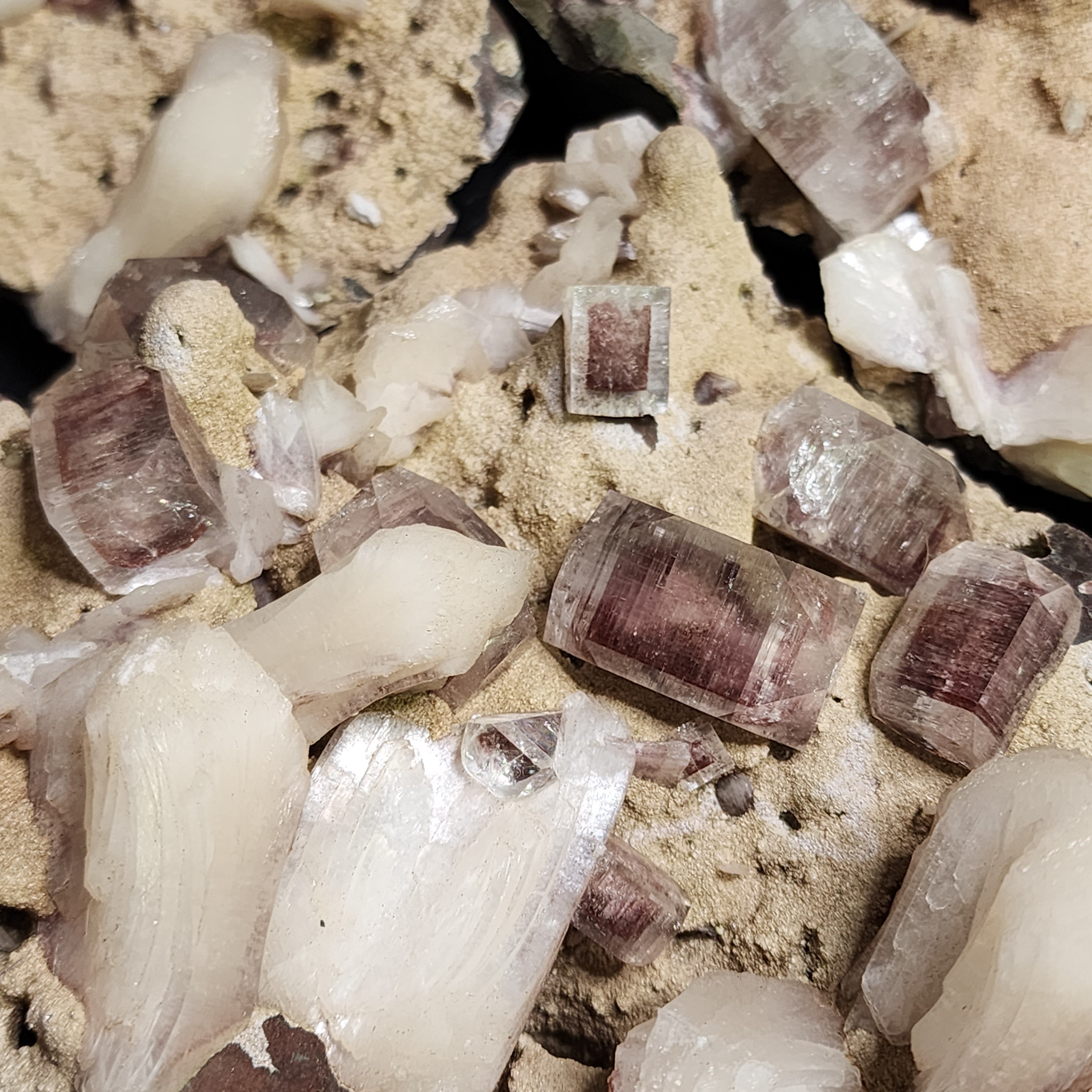 Hematite Included Apophyllite with Stilbite from Maharashtra, India