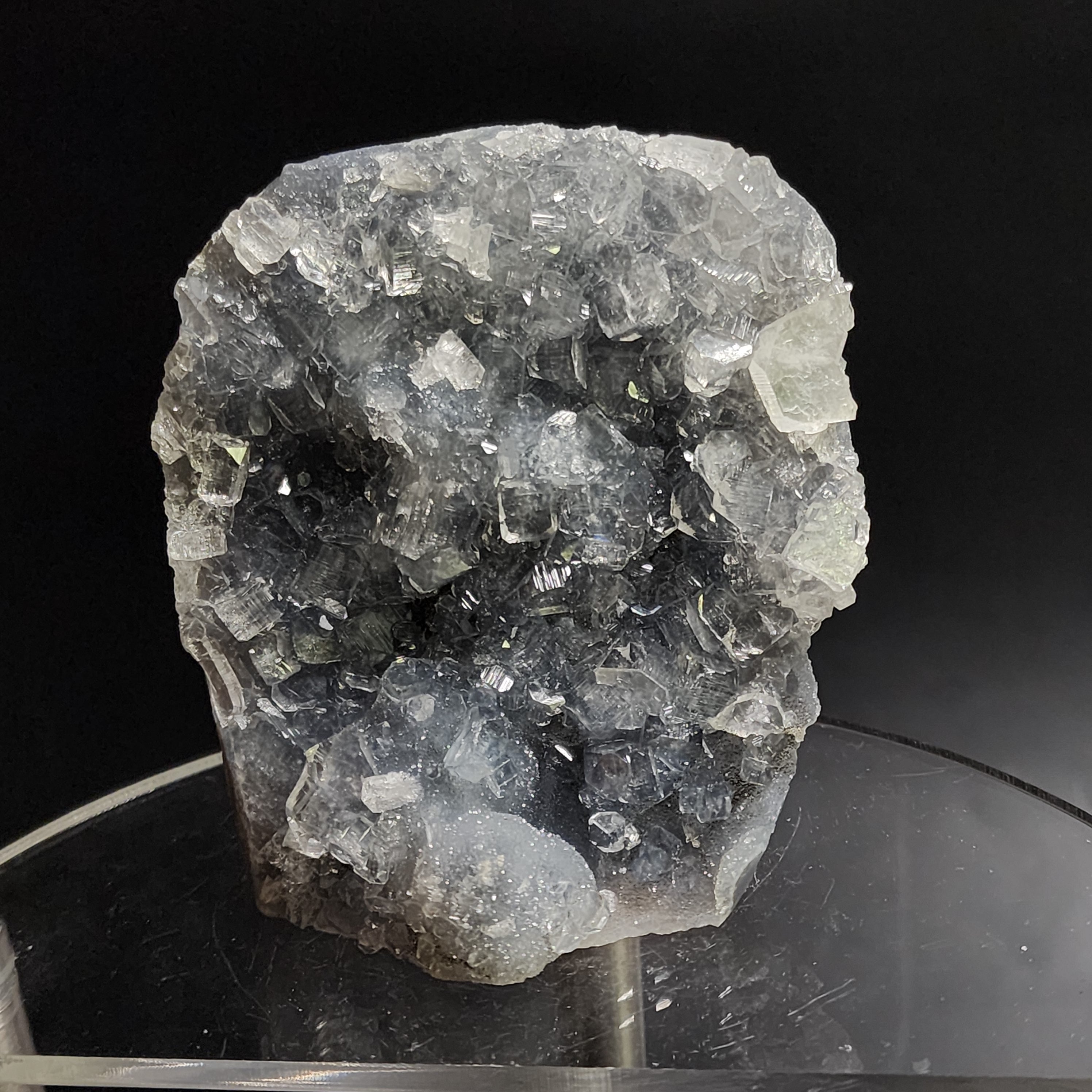 Apophyllite on Blue Chalcedony from Maharashtra