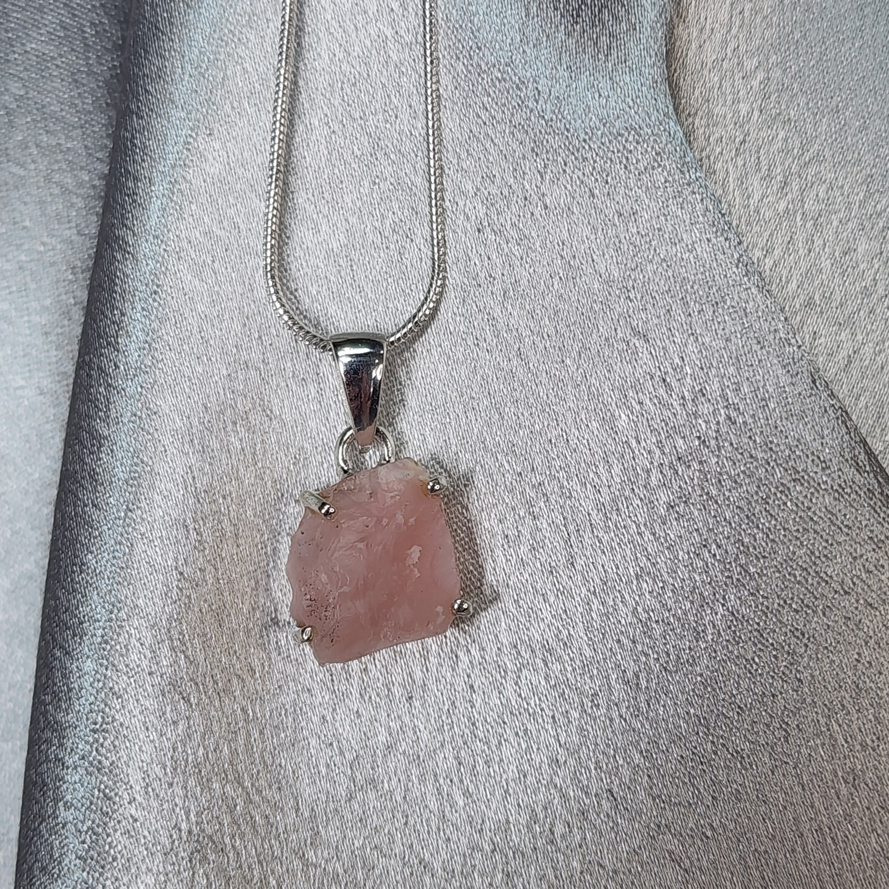 Pink Opal Sterling Silver Pendants from Peru