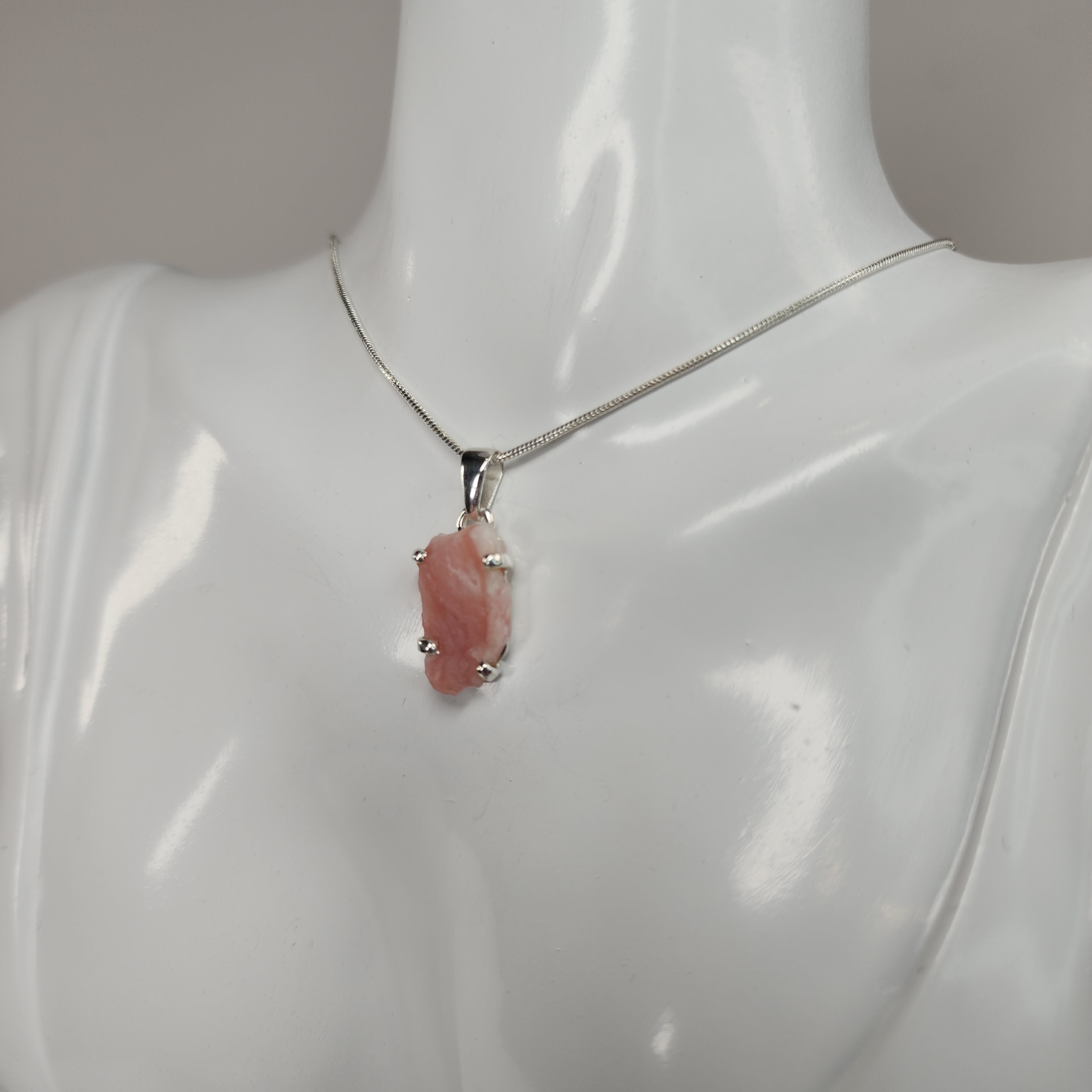 Pink Opal Sterling Silver Pendants from Peru