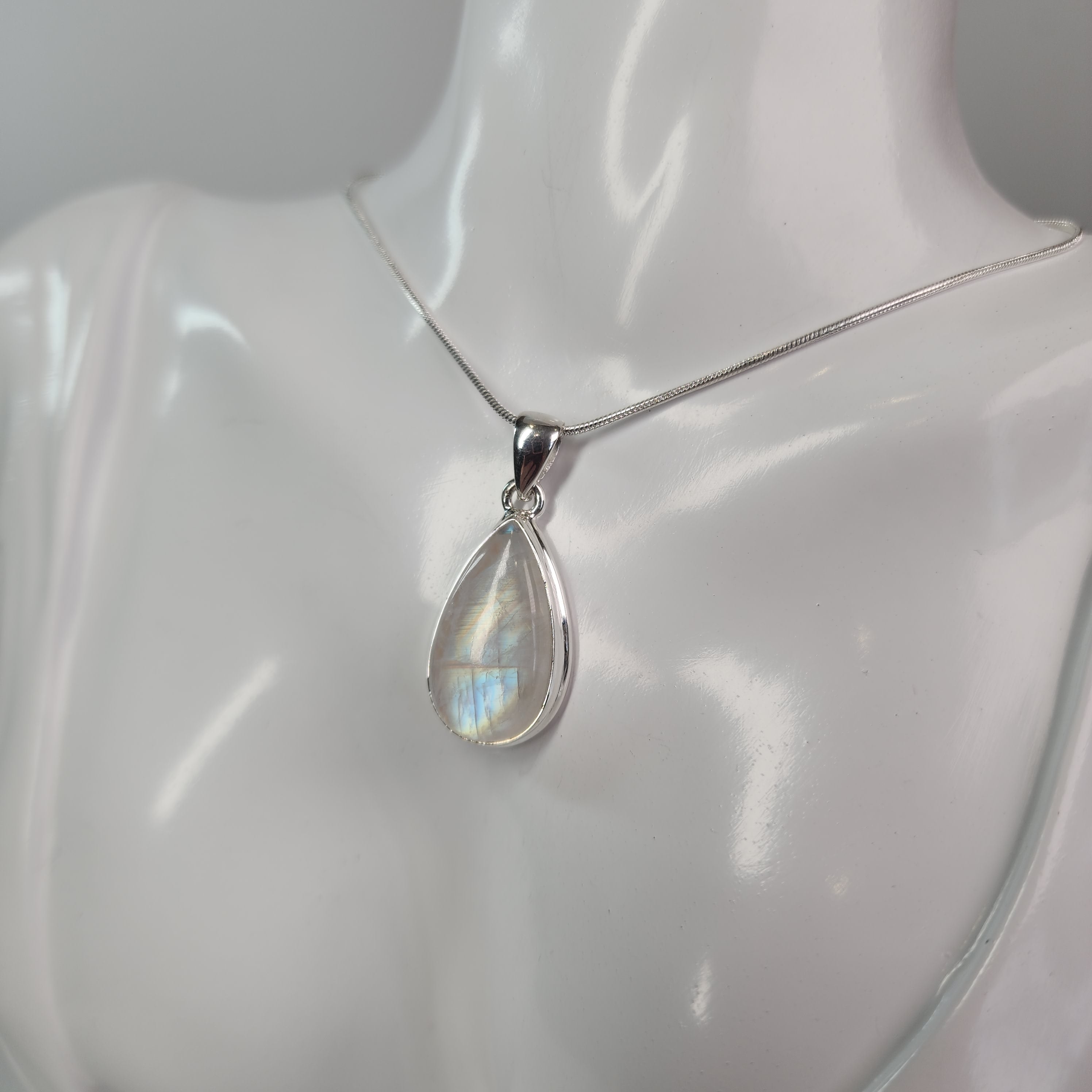 Rainbow Moonstone Sterling Silver Pendants