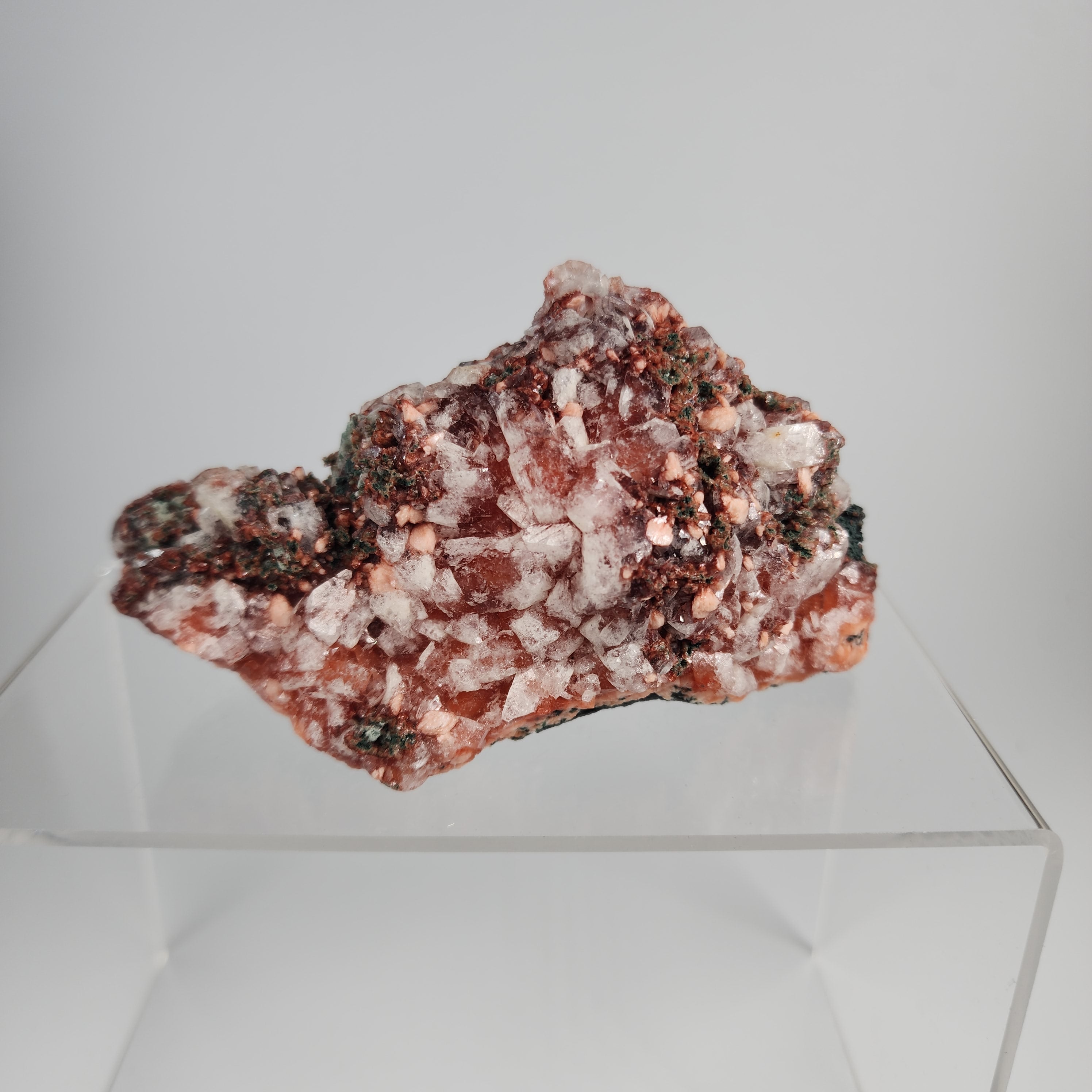 Red Apophyllite (Apophyllite on Hematite) Specimen #1 from Jalgaon Mine, Maharashtra, India