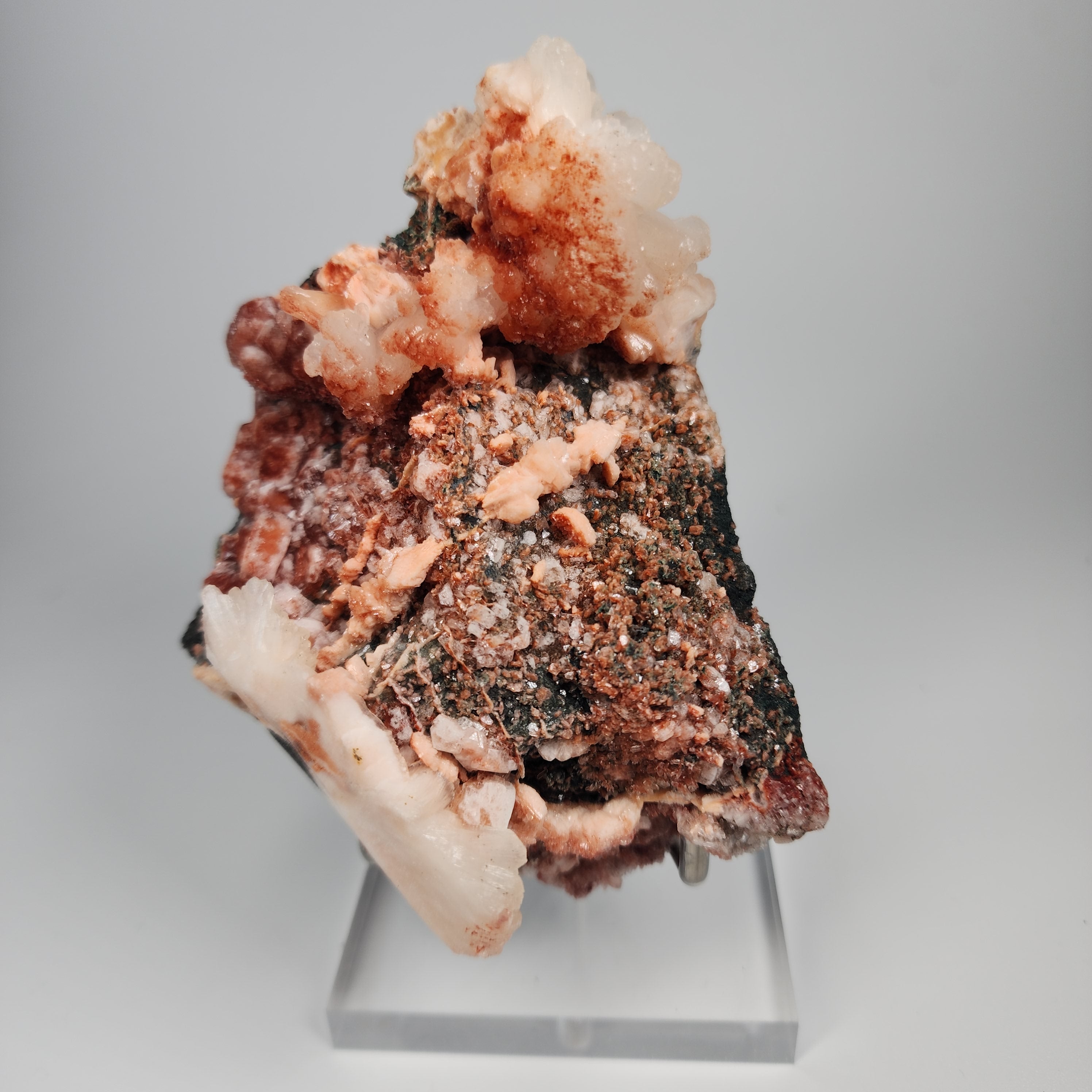 Red Apophyllite (Apophyllite on Hematite) Specimen #4 from Jalgaon Mine, Maharashtra, India