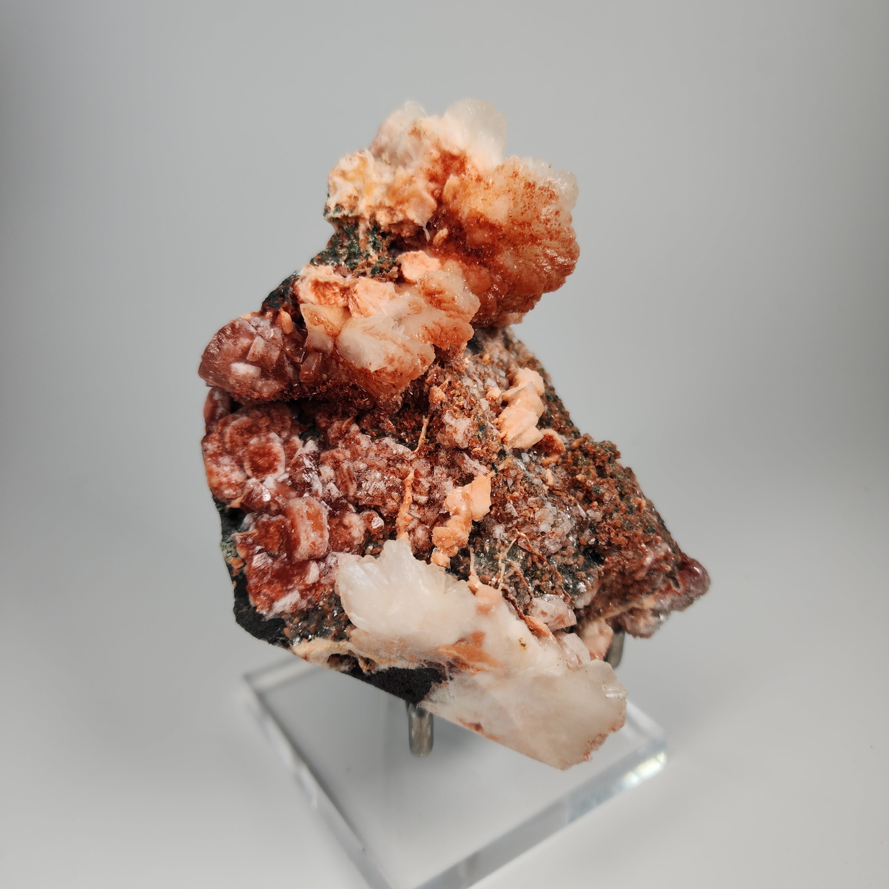 Red Apophyllite (Apophyllite on Hematite) Specimen #4 from Jalgaon Mine, Maharashtra, India