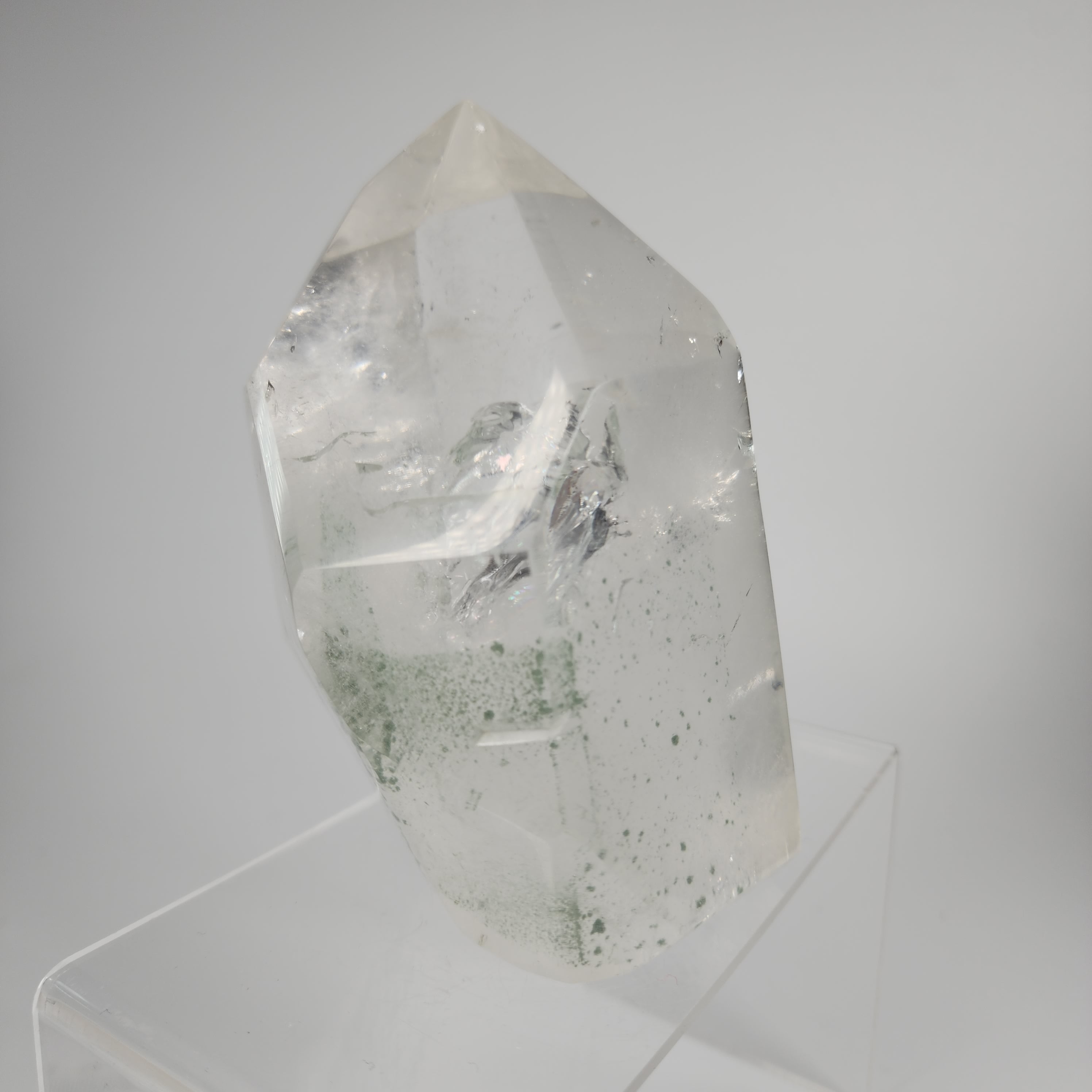 Polished Chlorite Included Indian Quartz Specimen #2 from Odisha, India