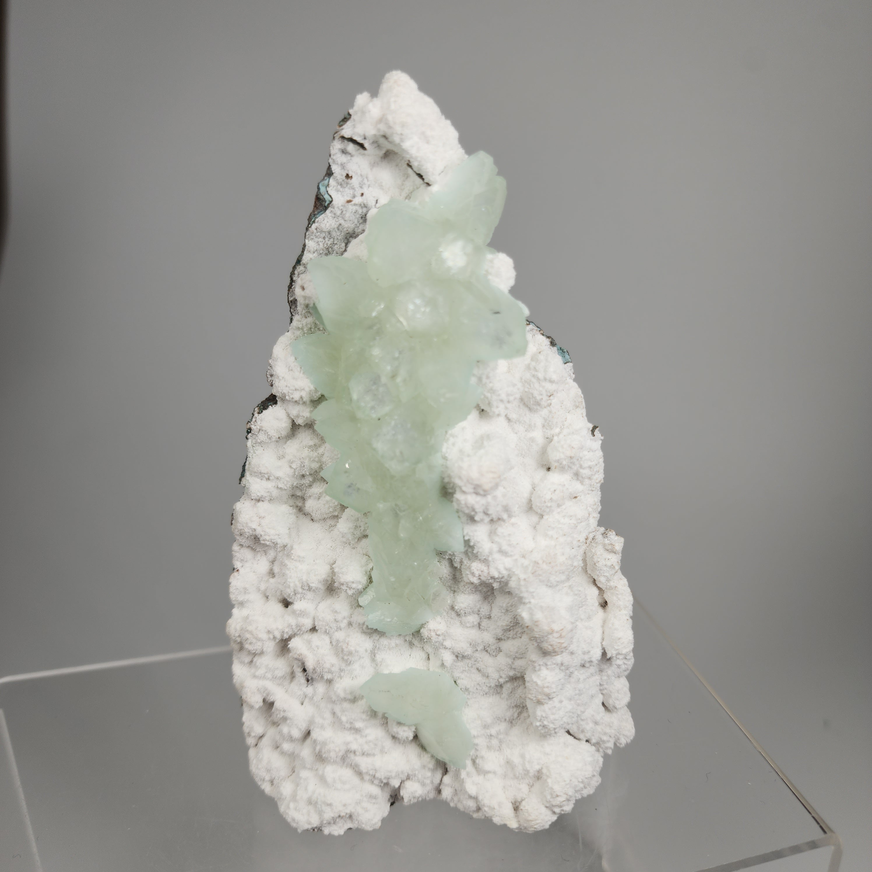 Flowered Green Apophyllite on Mordenite Specimen #4 from Pune District, Maharashtra, India