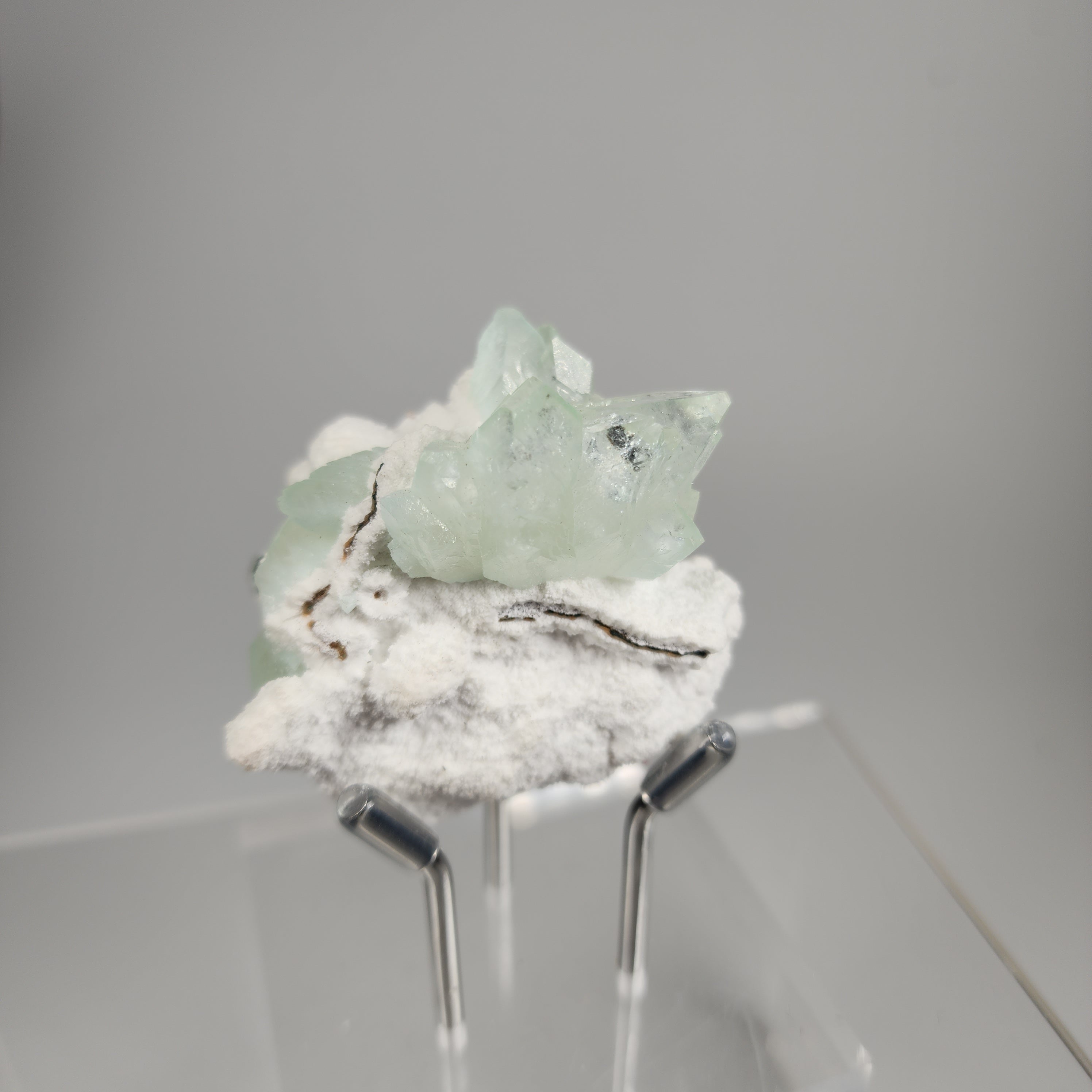 Flowered Green Apophyllite on Mordenite Specimen #5 from Pune District, Maharashtra, India