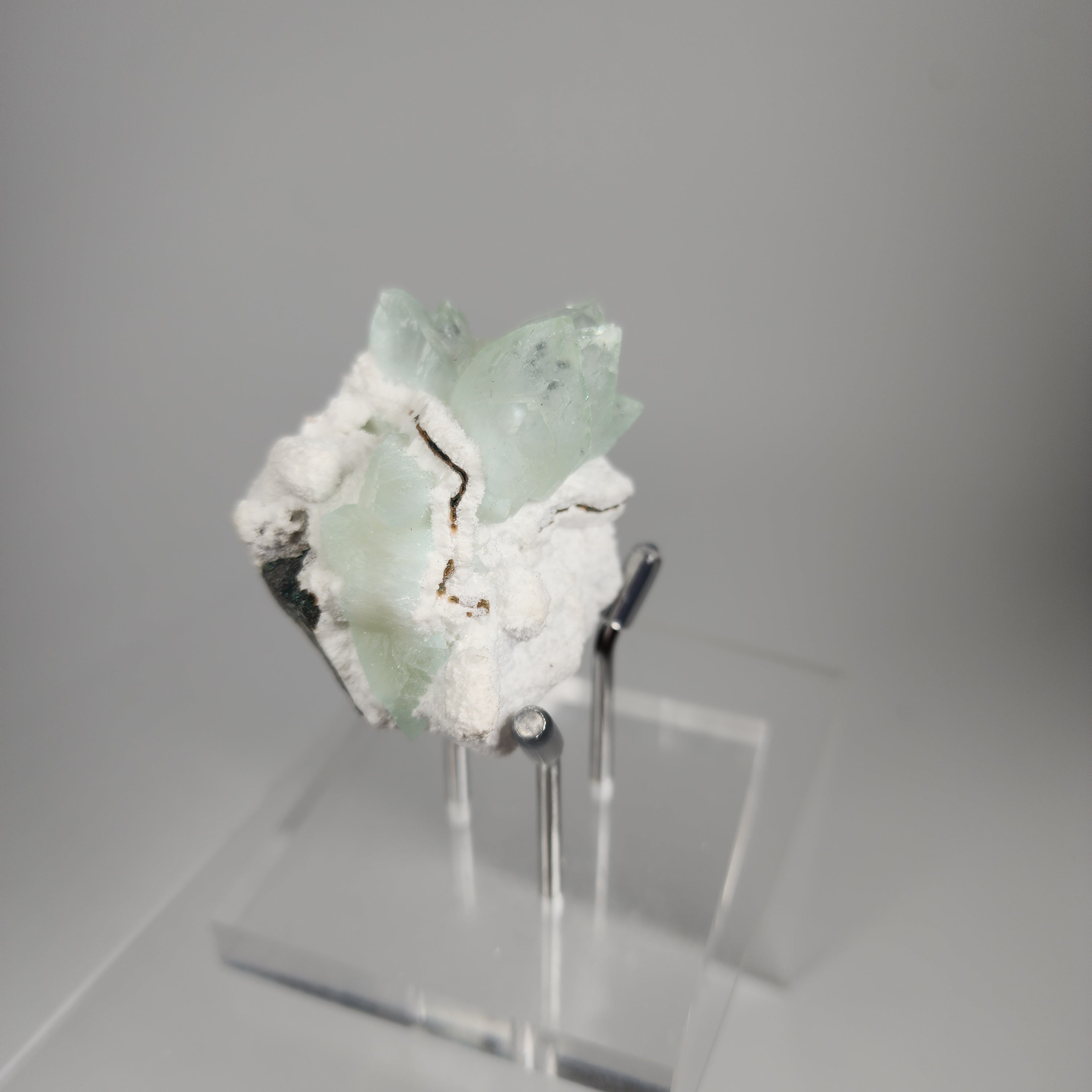 Flowered Green Apophyllite on Mordenite Specimen #5 from Pune District, Maharashtra, India