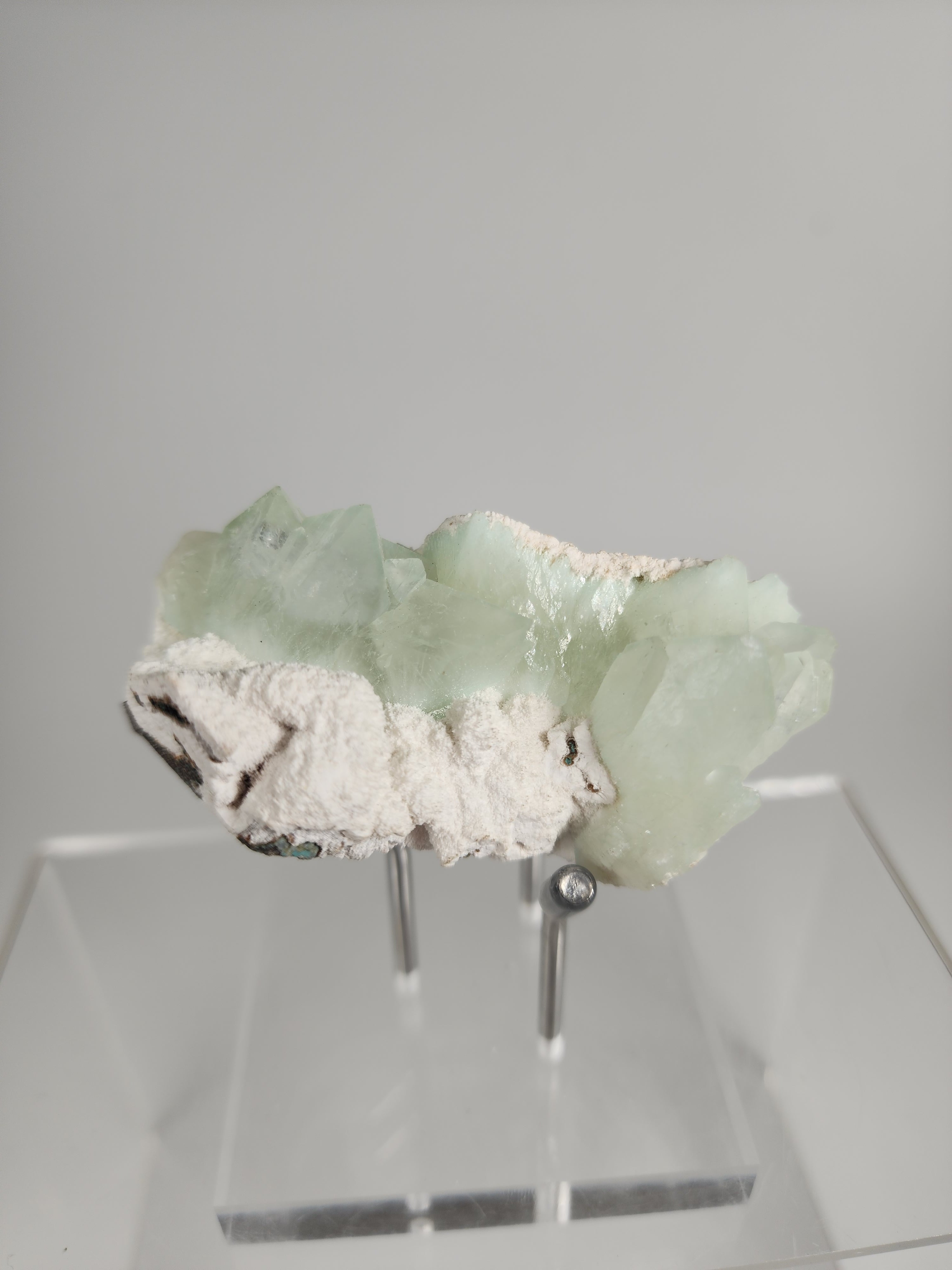 Flowered Green Apophyllite on Mordenite Specimen #9 from Pune District, Maharashtra, India