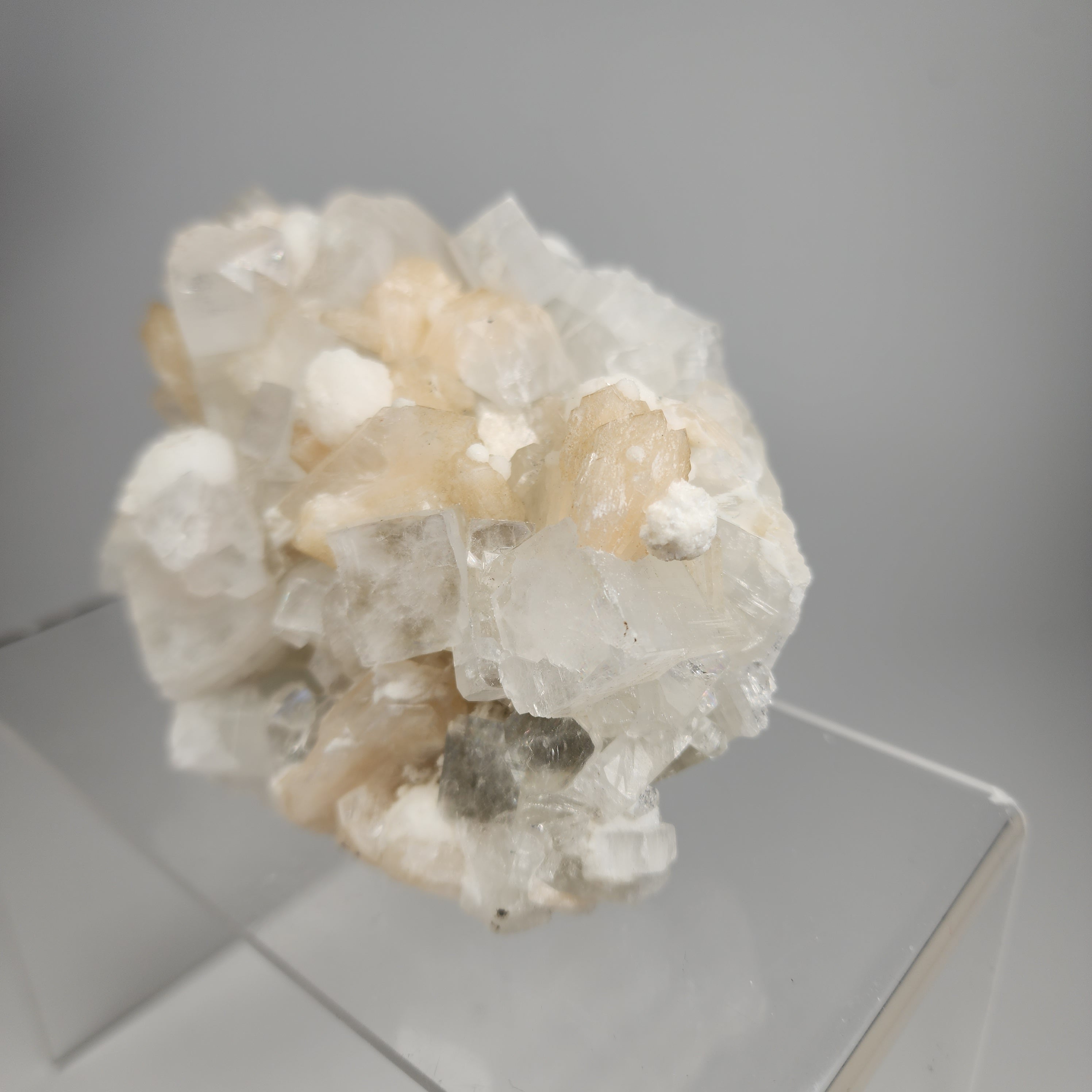 Apophyllite with Stilbite and Gyrolite Specimen #2 from Nasik, Maharashtra, India