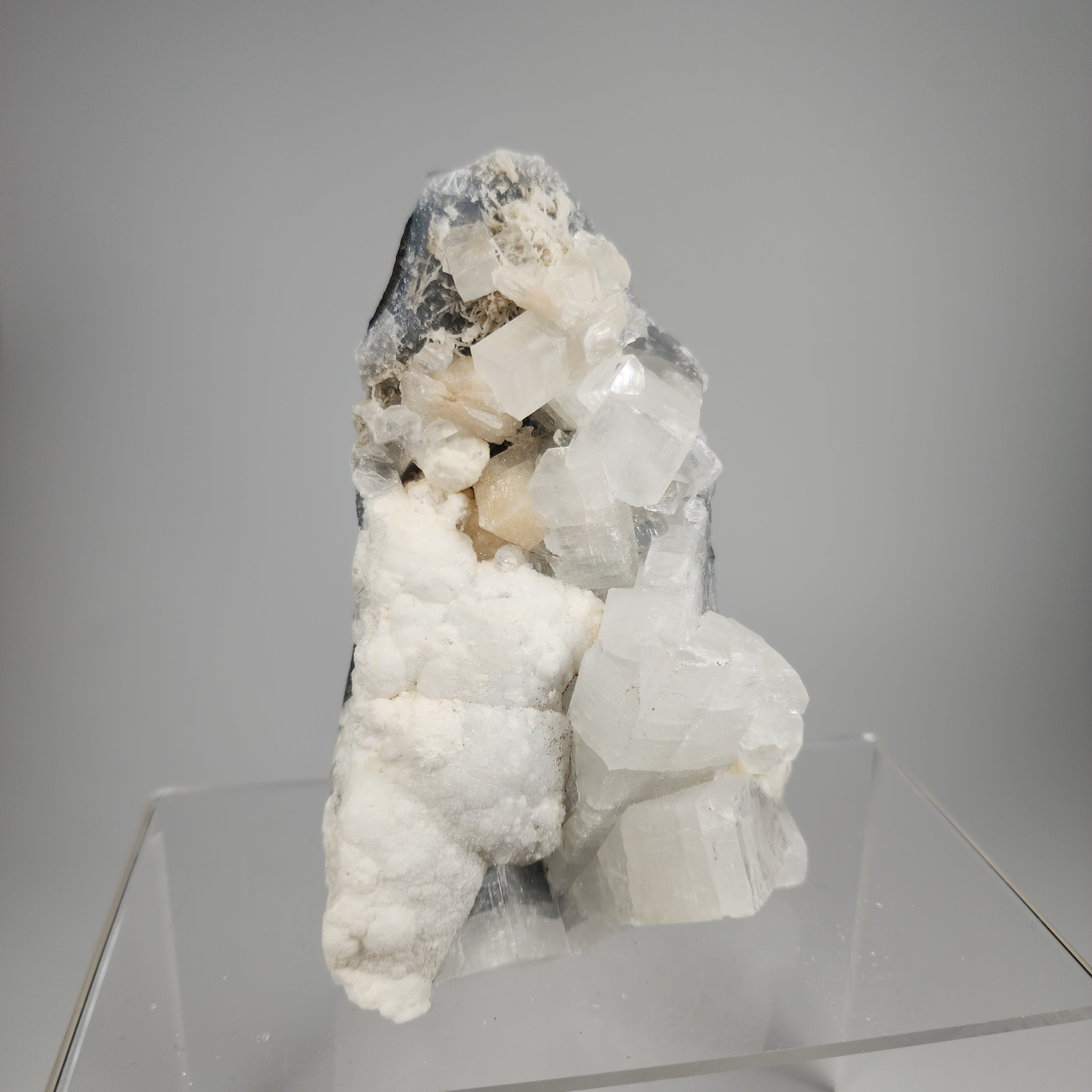 Apophyllite with Stilbite and Gyrolite Specimen #13 from Nasik, Maharashtra, India