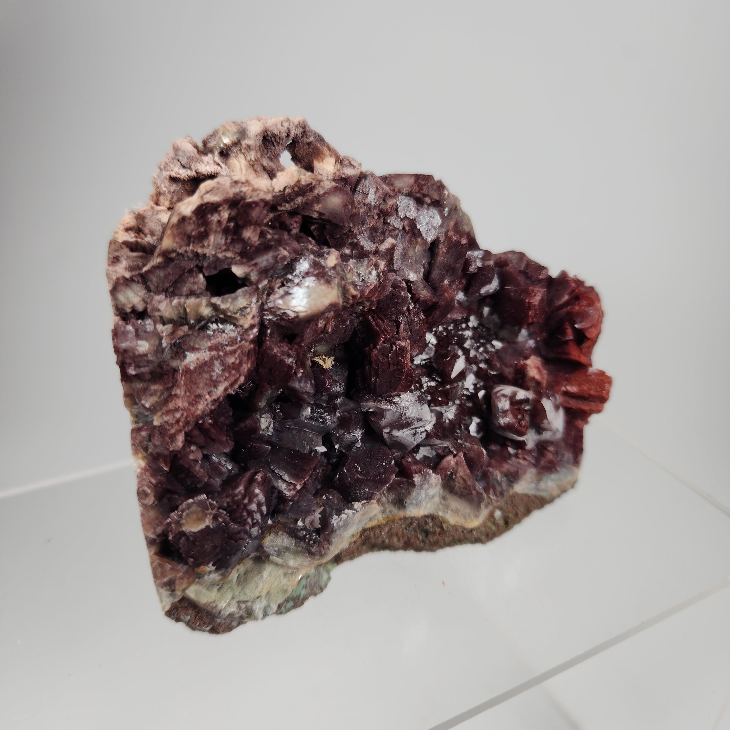 "Phoenix Flame", Hematite Included Heulandite and Calcite Specimen #27 from Maharashtra, India