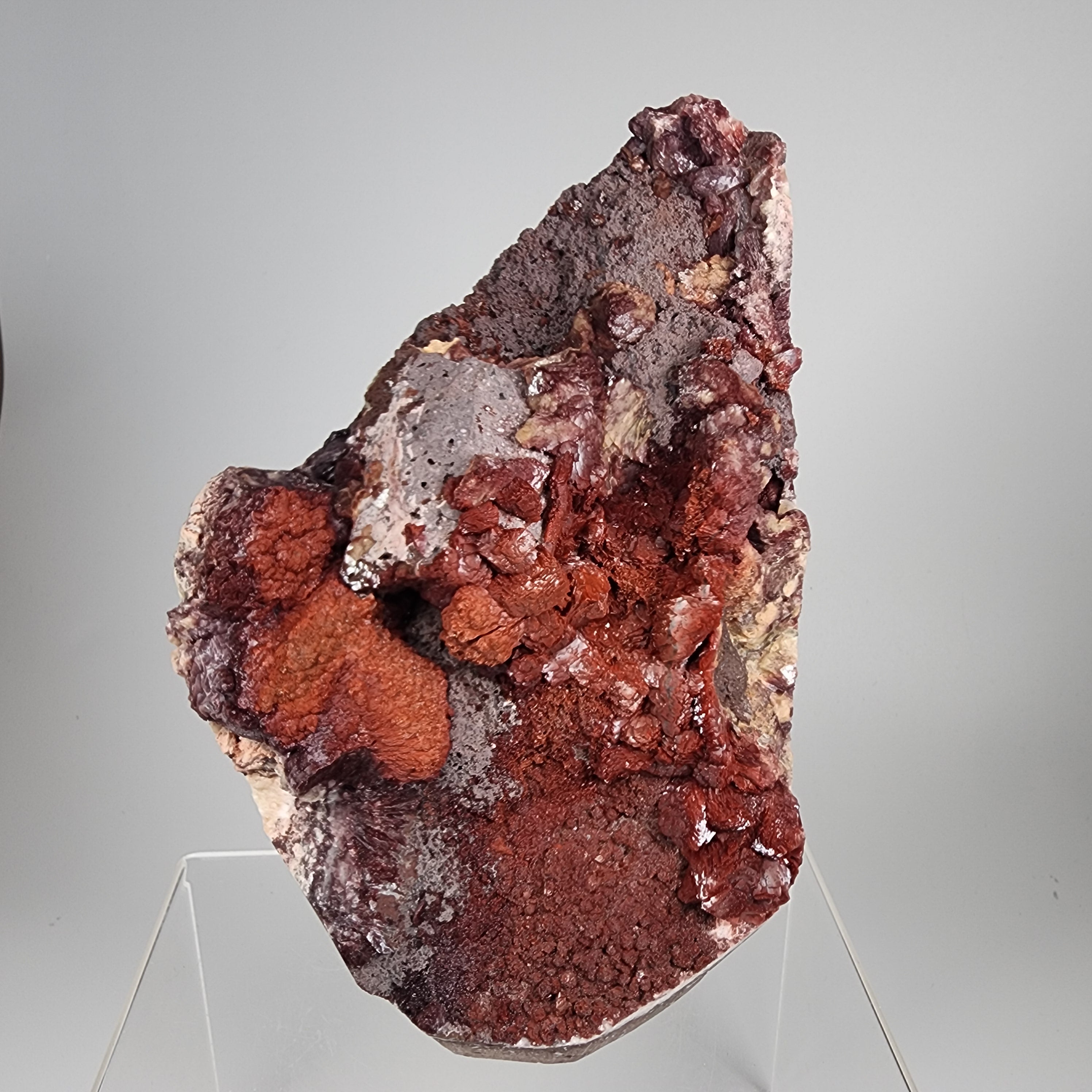 "Phoenix Flame", Hematite Included Heulandite and Calcite Specimen #57 from Maharashtra, India