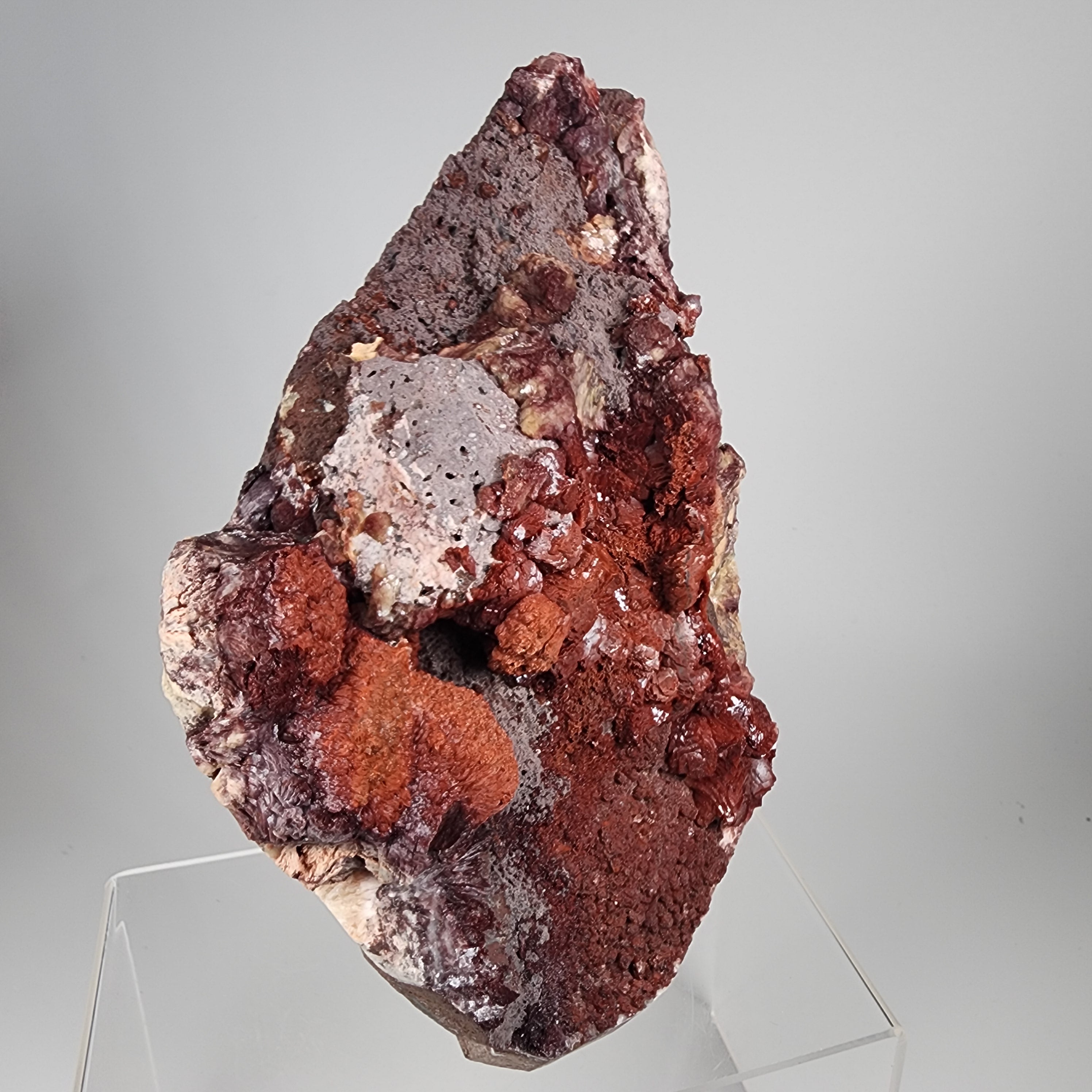 "Phoenix Flame", Hematite Included Heulandite and Calcite Specimen #57 from Maharashtra, India