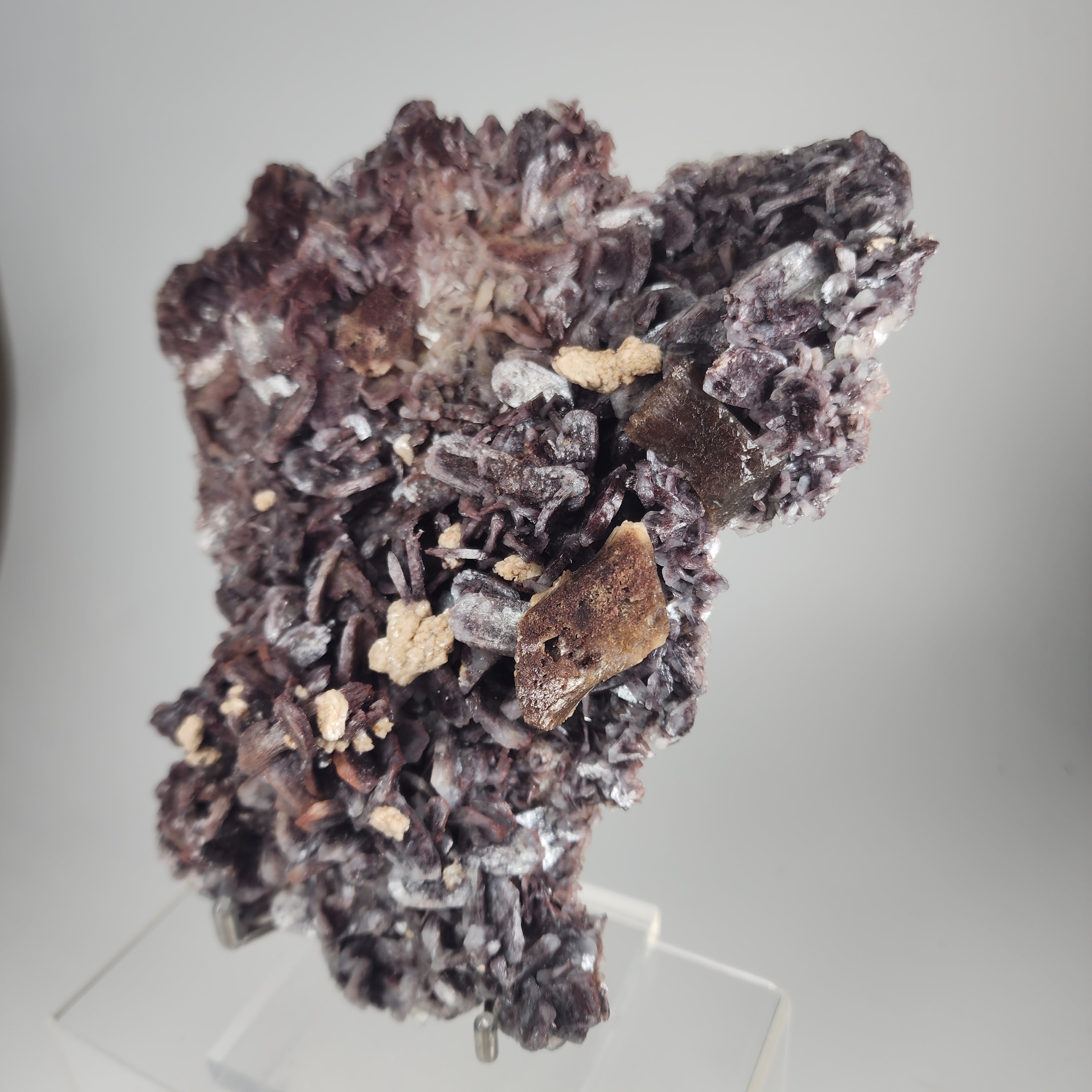 "Phoenix Flame", Hematite Included Heulandite and Calcite Specimen #60 from Maharashtra, India