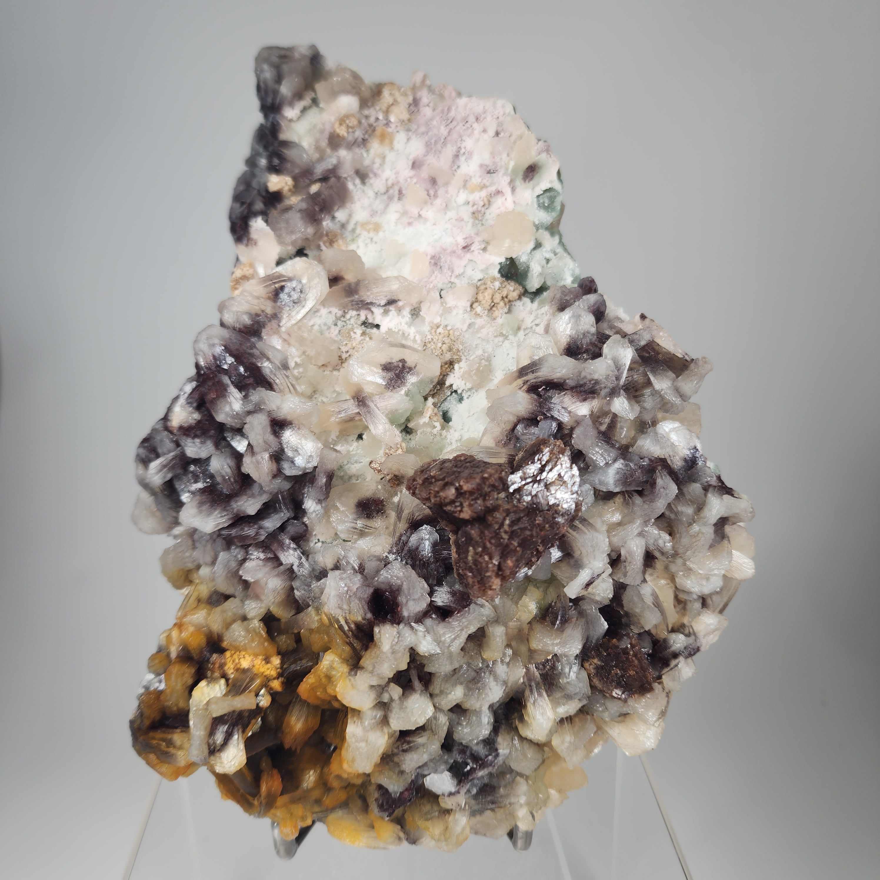 "Phoenix Flame", Hematite Included Heulandite and Calcite Specimen #64 from Maharashtra, India