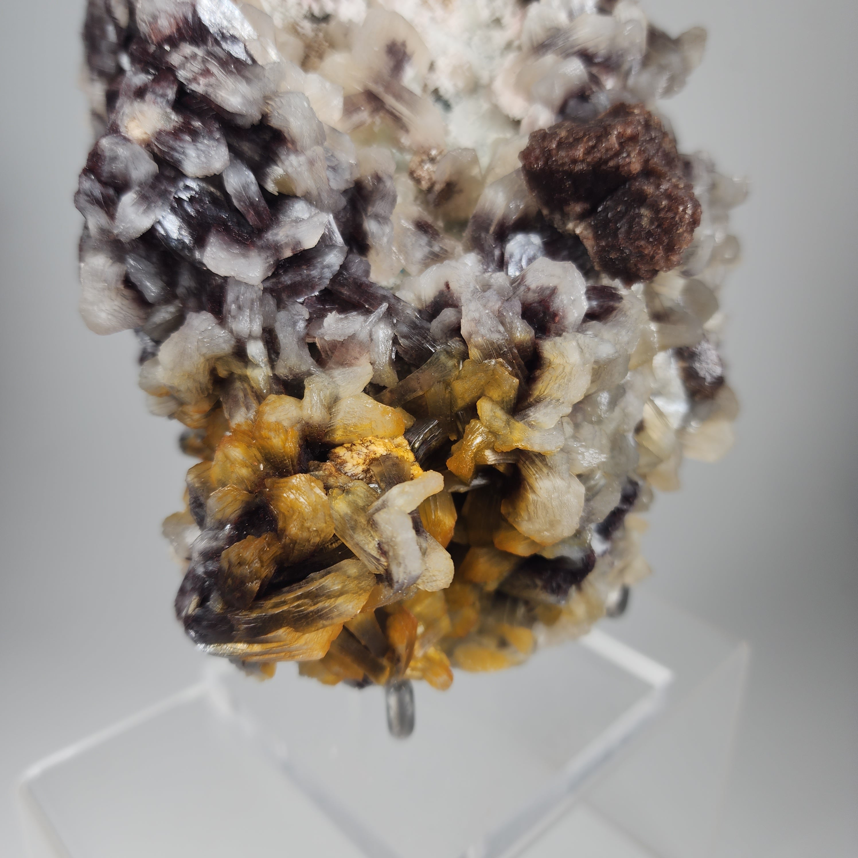 "Phoenix Flame", Hematite Included Heulandite and Calcite Specimen #64 from Maharashtra, India