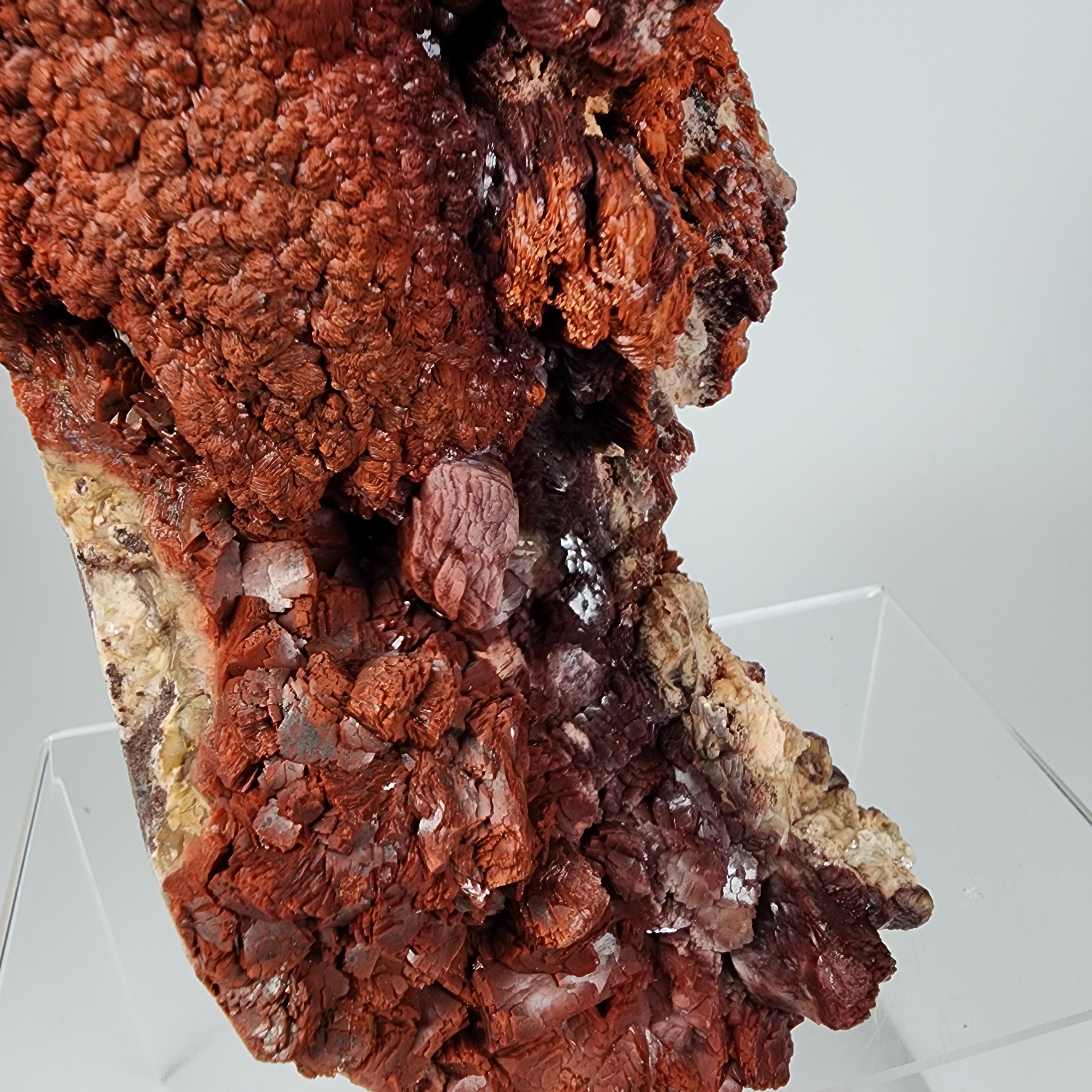 "Phoenix Flame", Hematite Included Heulandite and Calcite Specimen #72 from Maharashtra, India