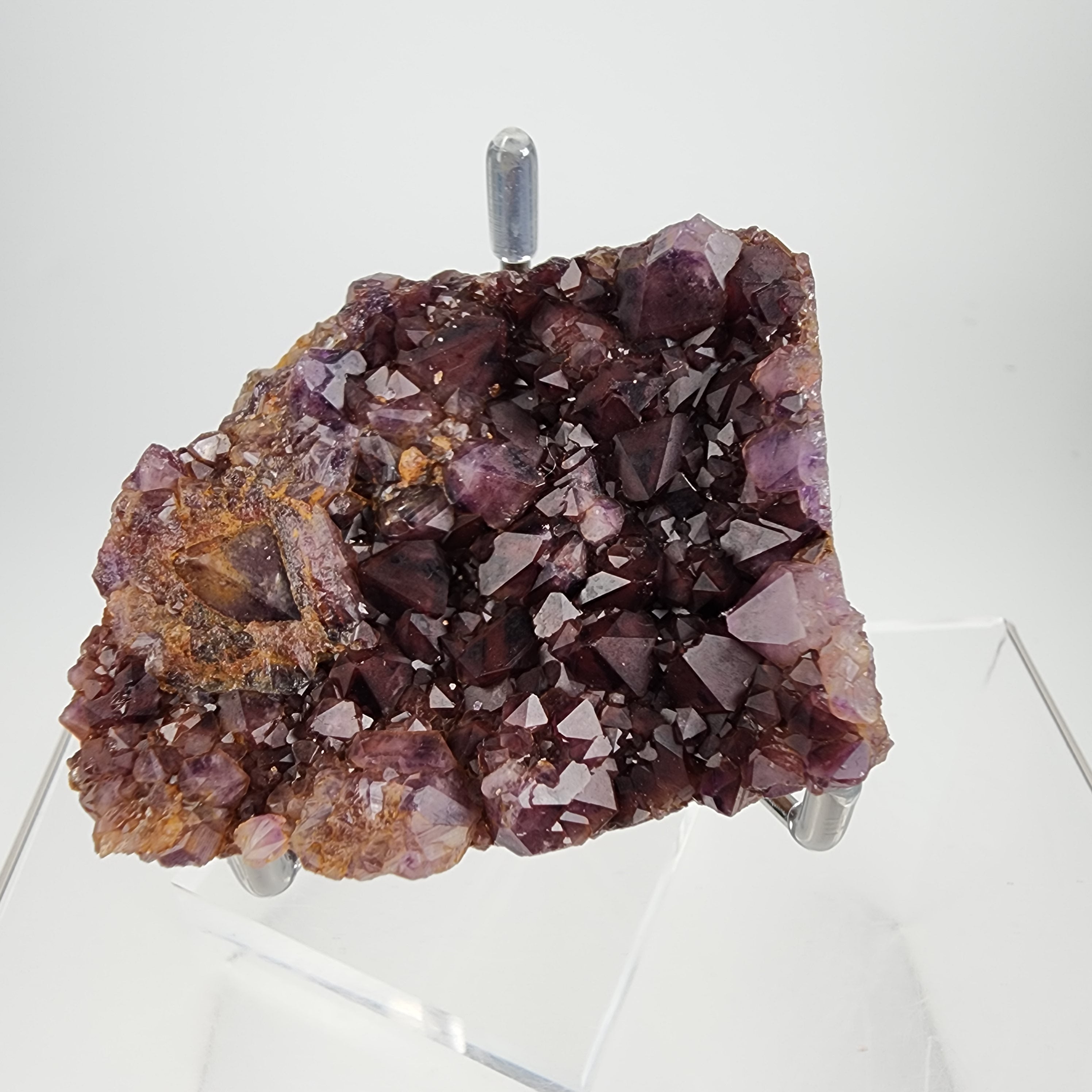 Alien Amethyst 2024 Pocket aka Hematite Included Amethyst Elestials from Hyderabad, India Specimen #9