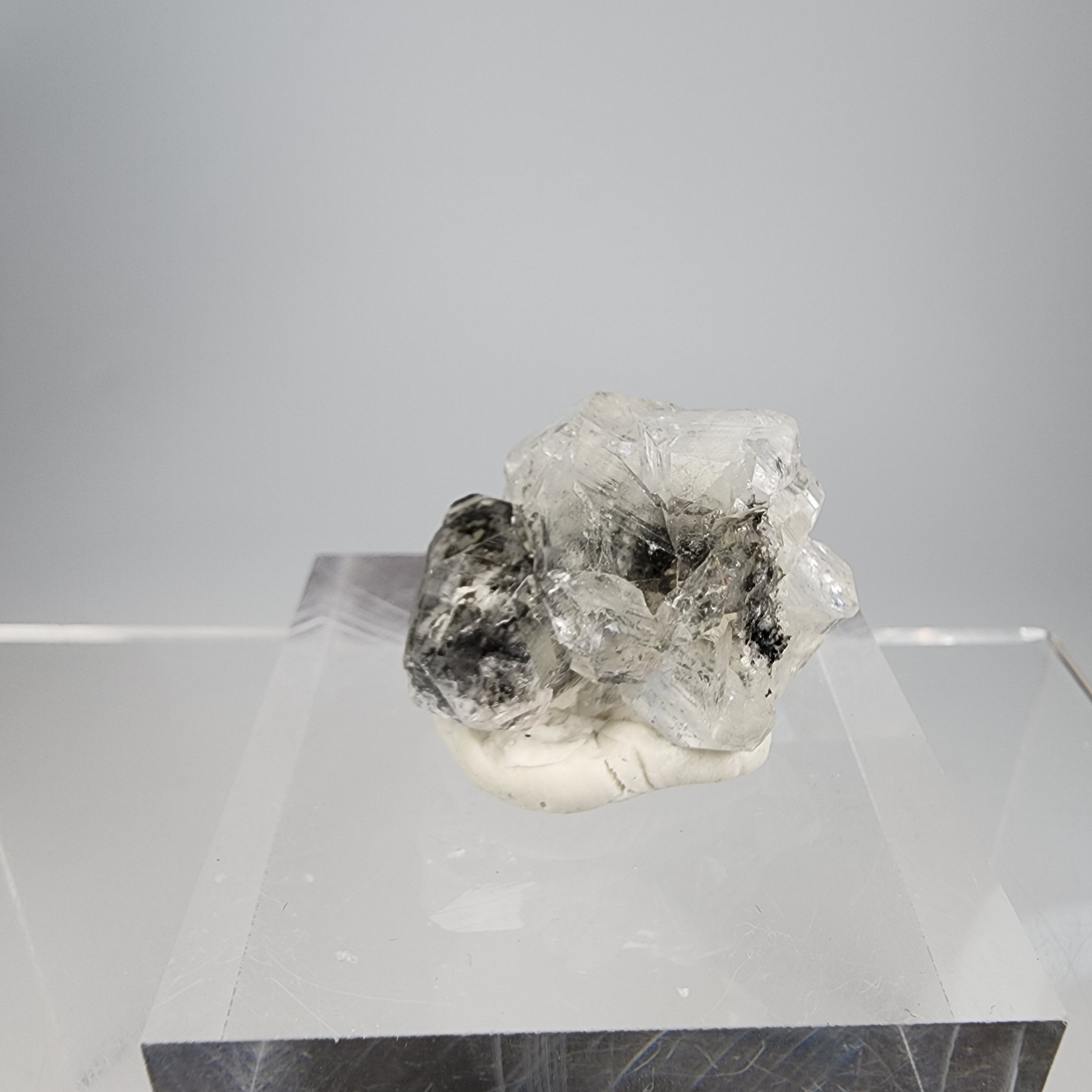 Apophyllite with Black Chalcedony Inclusions Specimen #4 from Maharashtra, India