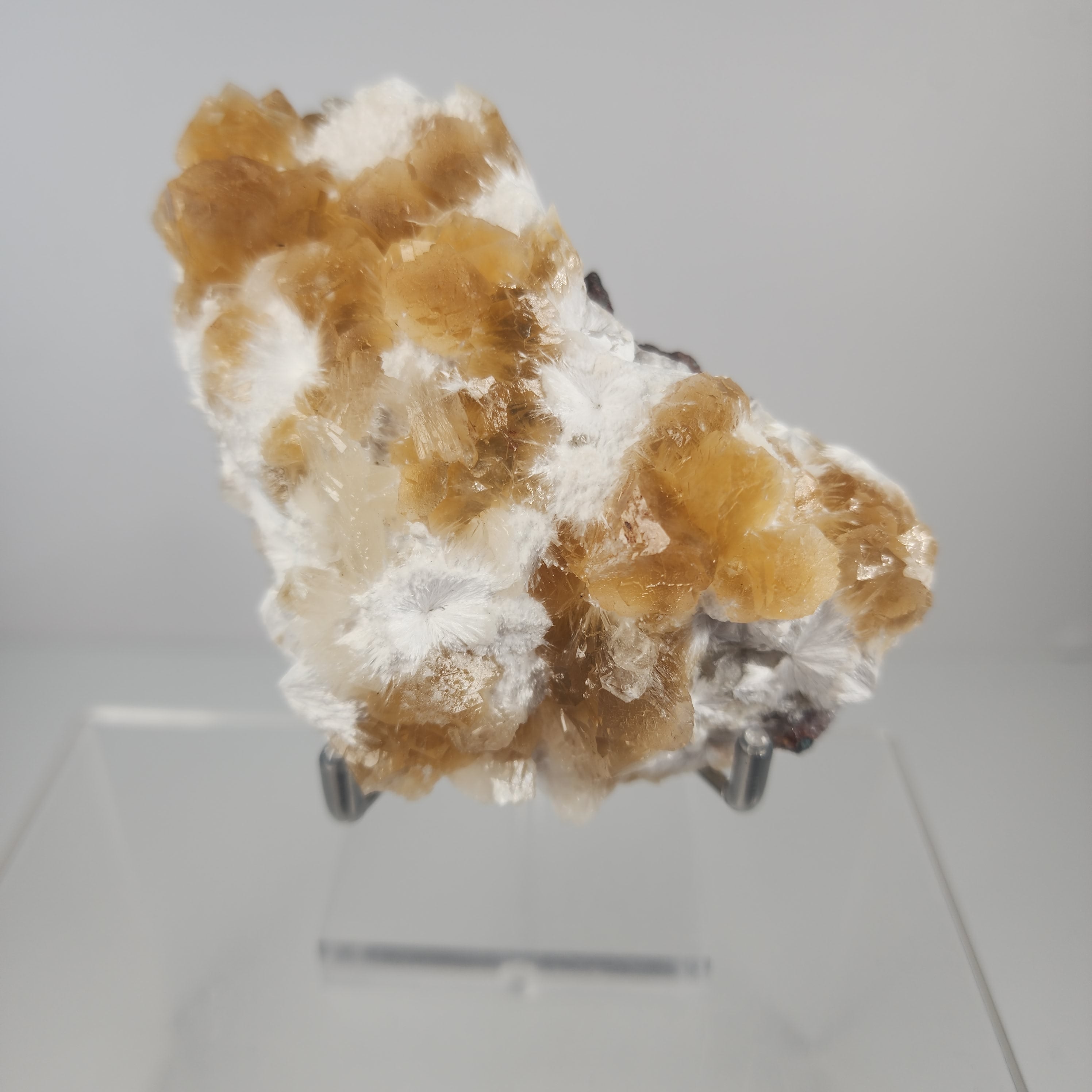 Honey Apophyllite - a Golden Hued Apophyllite with Mordenite, Okenite, Stilbite, & Chalcedony Specimen #7 from Maharashtra, India