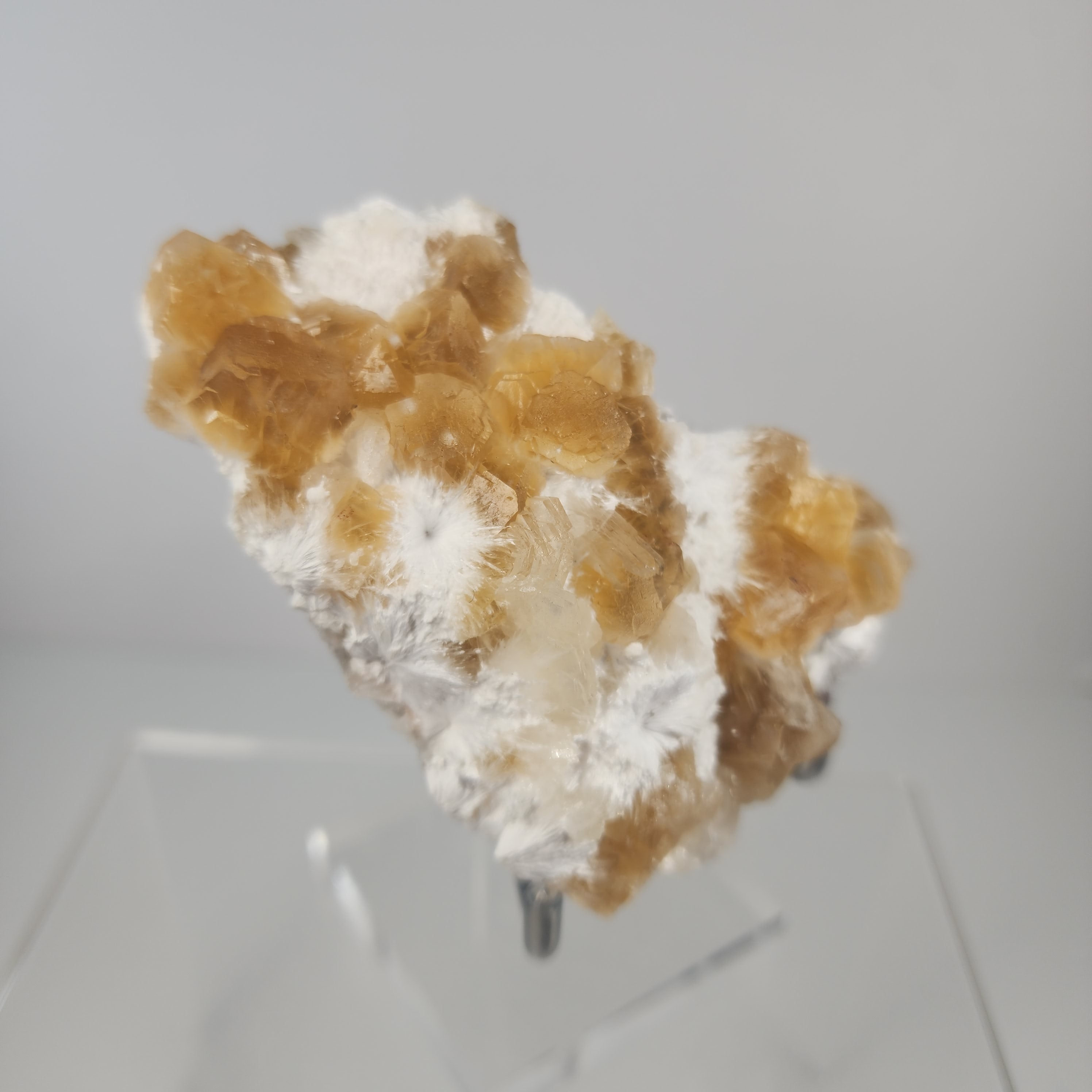 Honey Apophyllite - a Golden Hued Apophyllite with Mordenite, Okenite, Stilbite, & Chalcedony Specimen #7 from Maharashtra, India