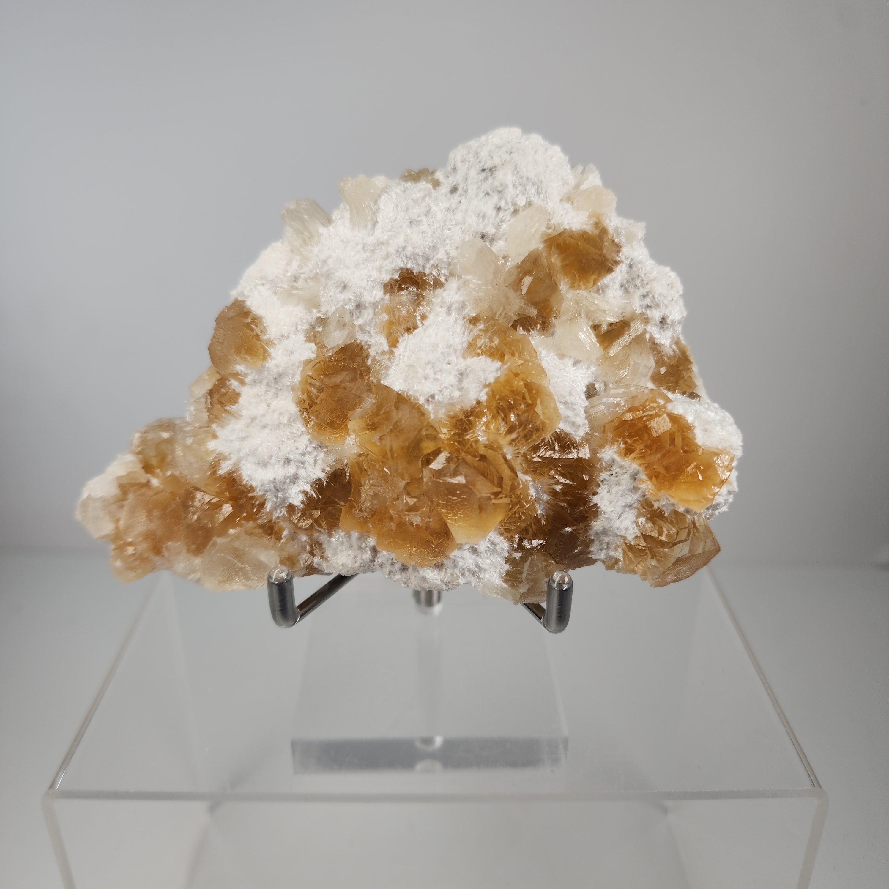 Honey Apophyllite - a Golden Hued Apophyllite with Mordenite, Okenite, Stilbite, & Chalcedony Specimen #9 from Maharashtra, India