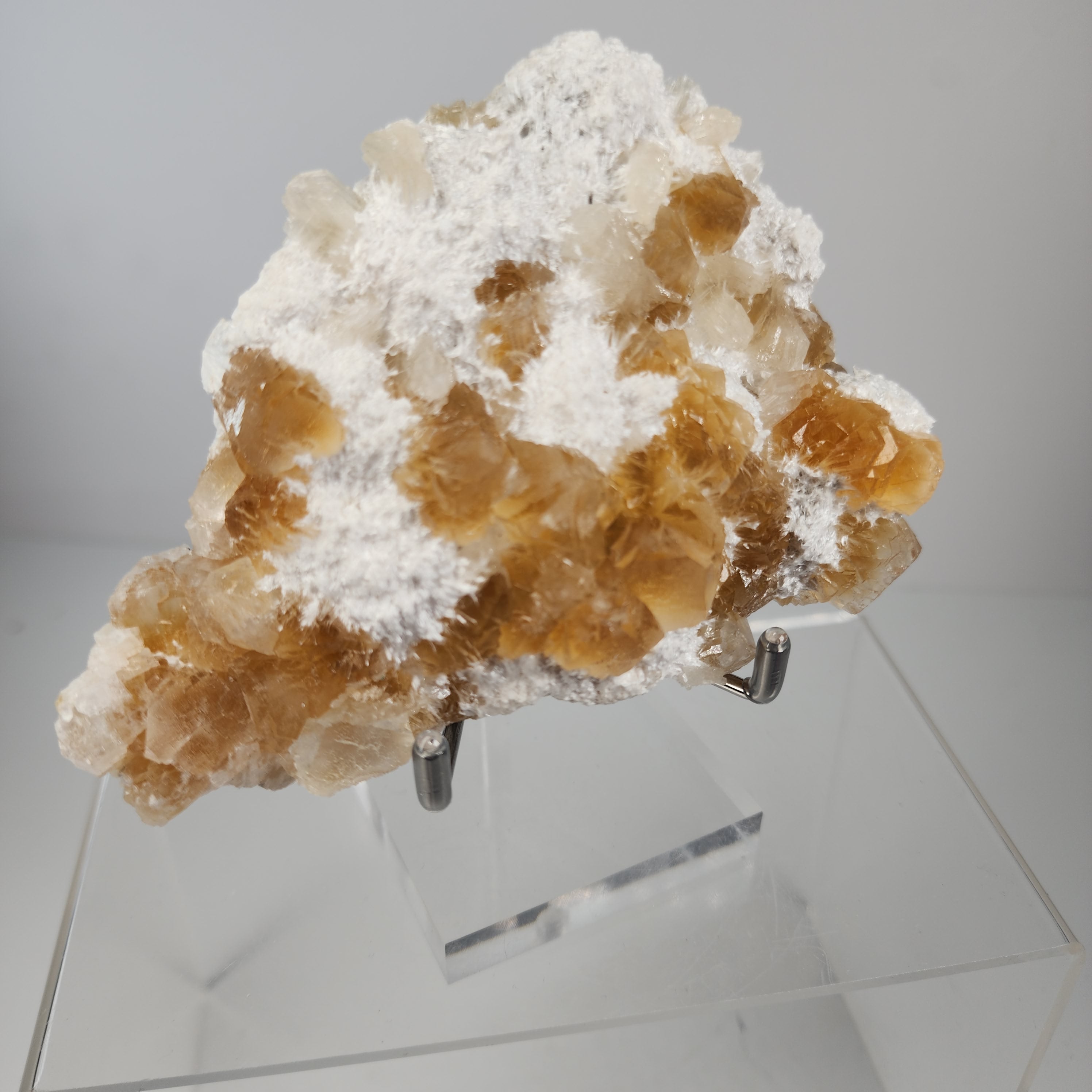 Honey Apophyllite - a Golden Hued Apophyllite with Mordenite, Okenite, Stilbite, & Chalcedony Specimen #9 from Maharashtra, India