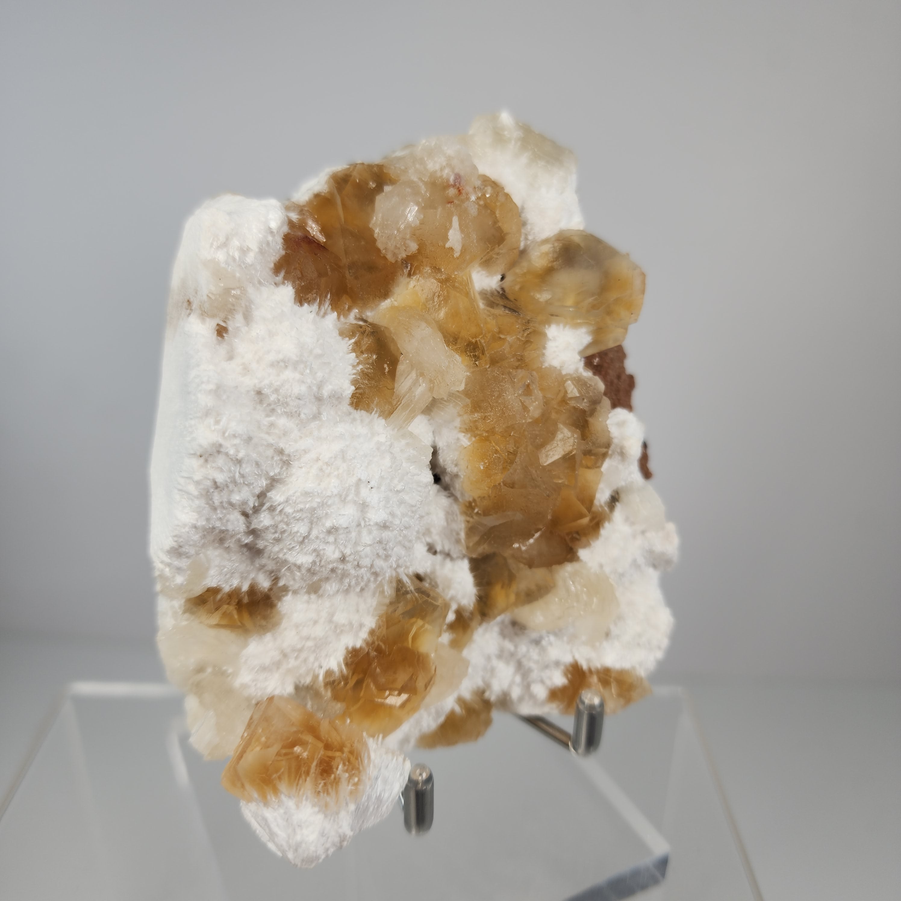 Honey Apophyllite - a Golden Hued Apophyllite with Mordenite, Okenite, Stilbite, & Chalcedony Specimen #10 from Maharashtra, India