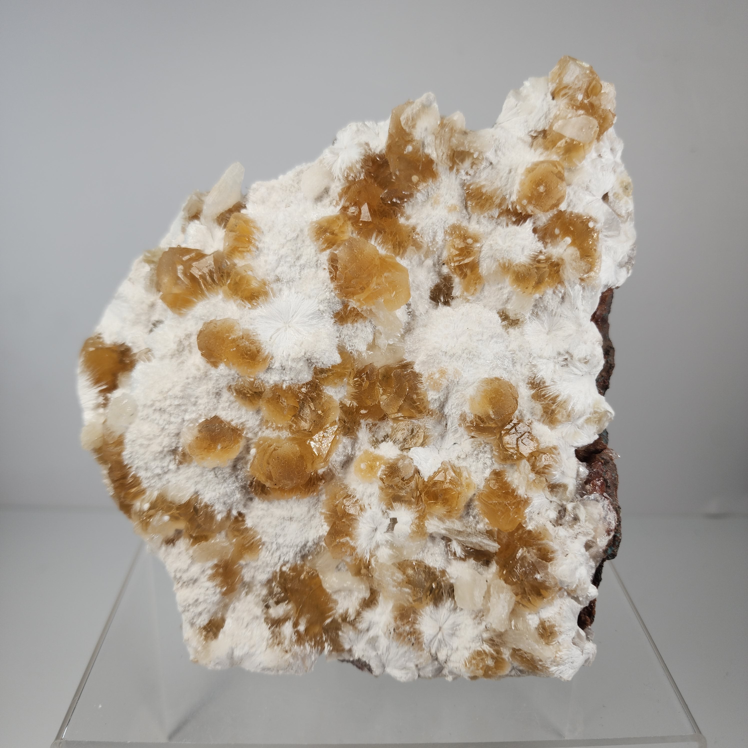 Honey Apophyllite - a Golden Hued Apophyllite with Mordenite, Okenite, Stilbite, & Chalcedony Specimen #11 from Maharashtra, India