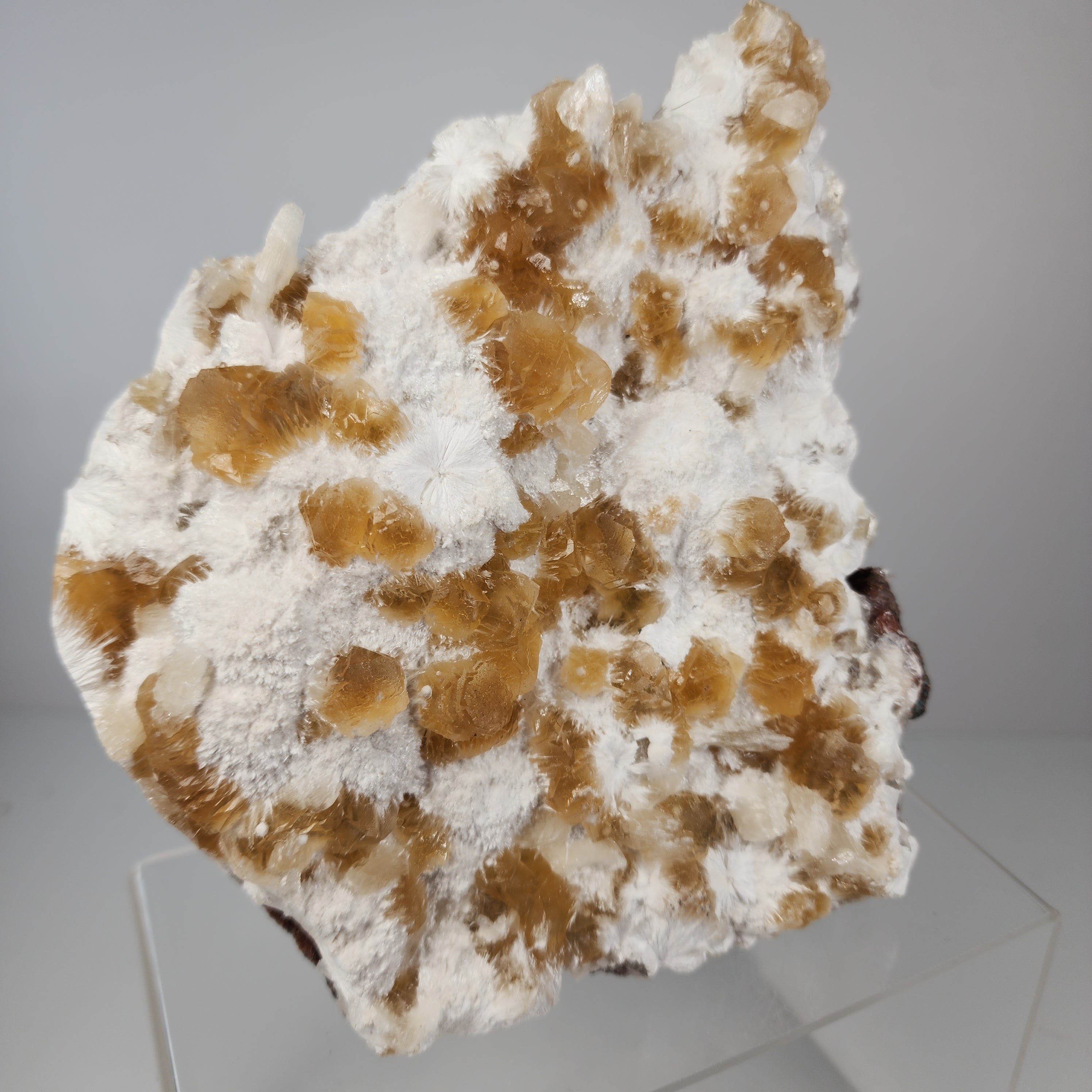 Honey Apophyllite - a Golden Hued Apophyllite with Mordenite, Okenite, Stilbite, & Chalcedony Specimen #11 from Maharashtra, India