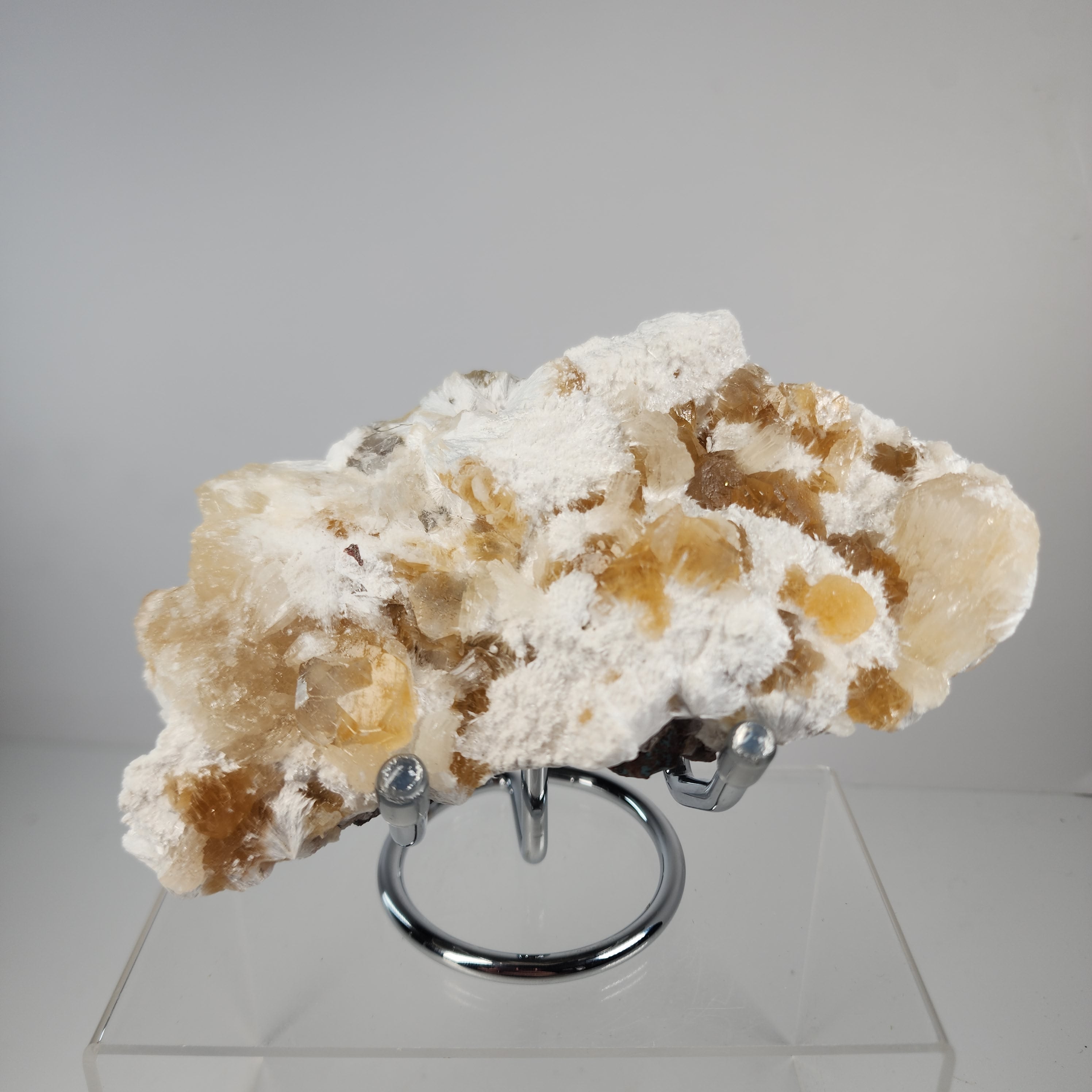 Honey Apophyllite - a Golden Hued Apophyllite with Mordenite, Okenite, Stilbite, & Chalcedony Specimen #13 from Maharashtra, India