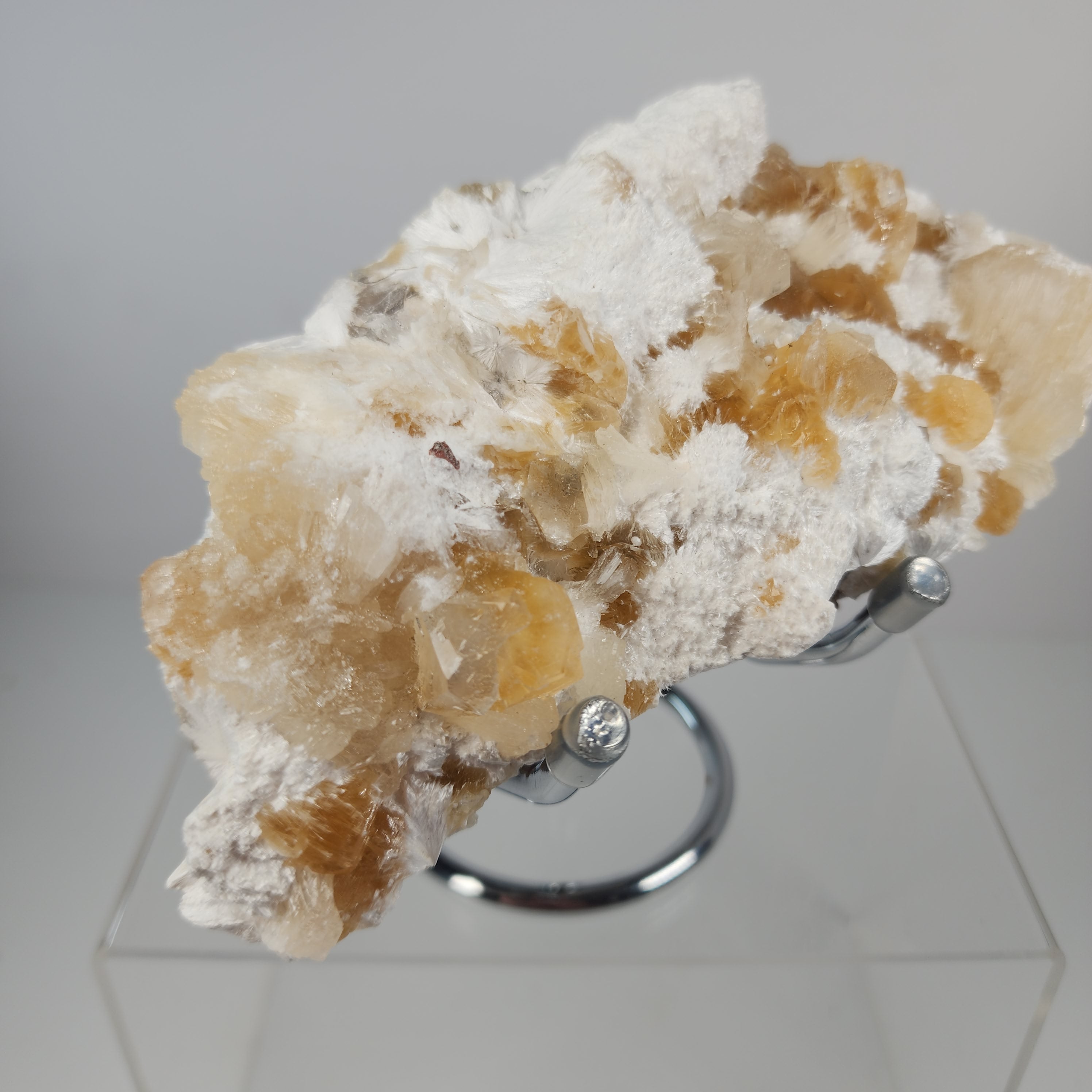 Honey Apophyllite - a Golden Hued Apophyllite with Mordenite, Okenite, Stilbite, & Chalcedony Specimen #13 from Maharashtra, India