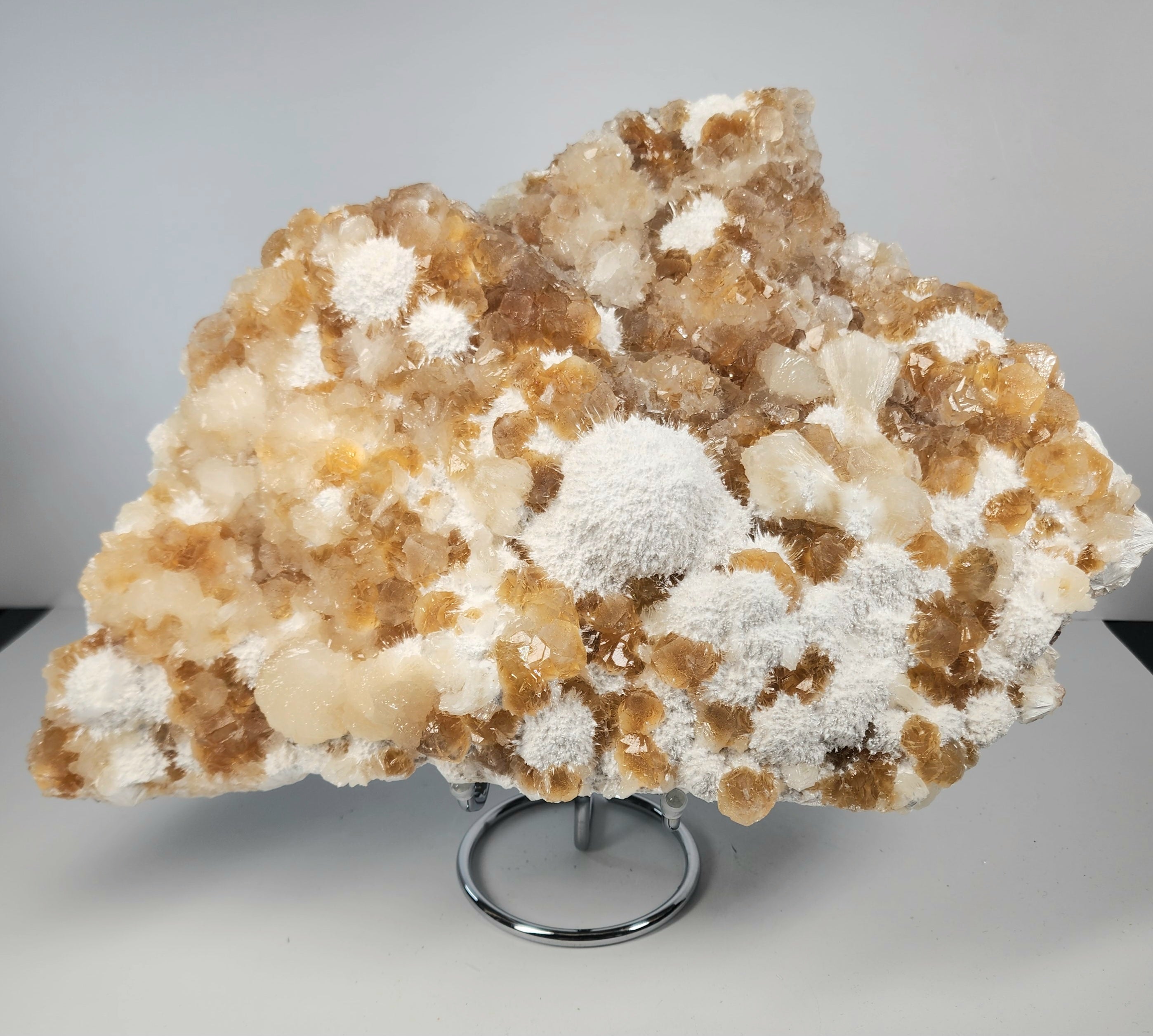 Honey Apophyllite - a Golden Hued Apophyllite with Mordenite, Okenite, Stilbite, & Chalcedony Specimen #21 from Maharashtra, India