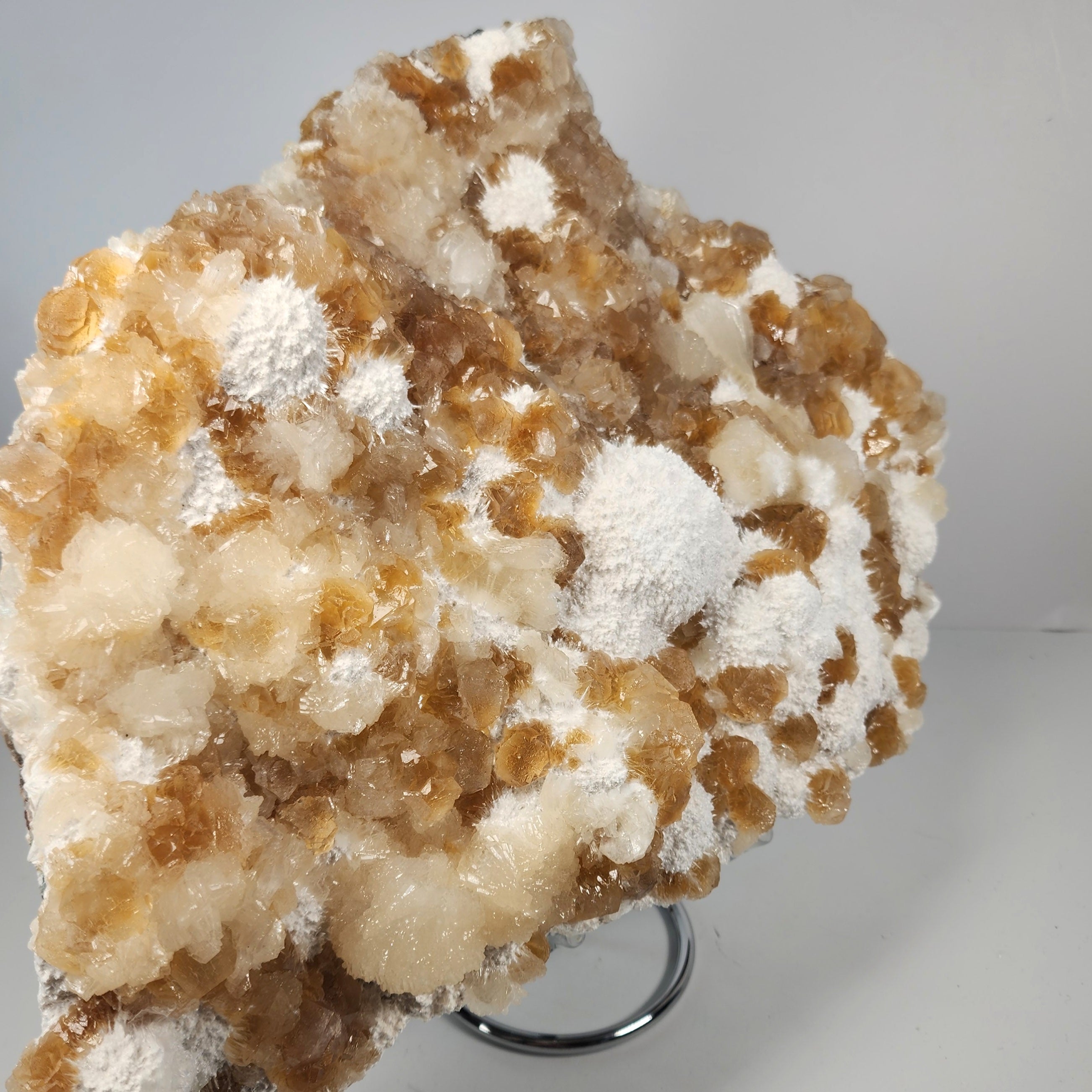 Honey Apophyllite - a Golden Hued Apophyllite with Mordenite, Okenite, Stilbite, & Chalcedony Specimen #21 from Maharashtra, India