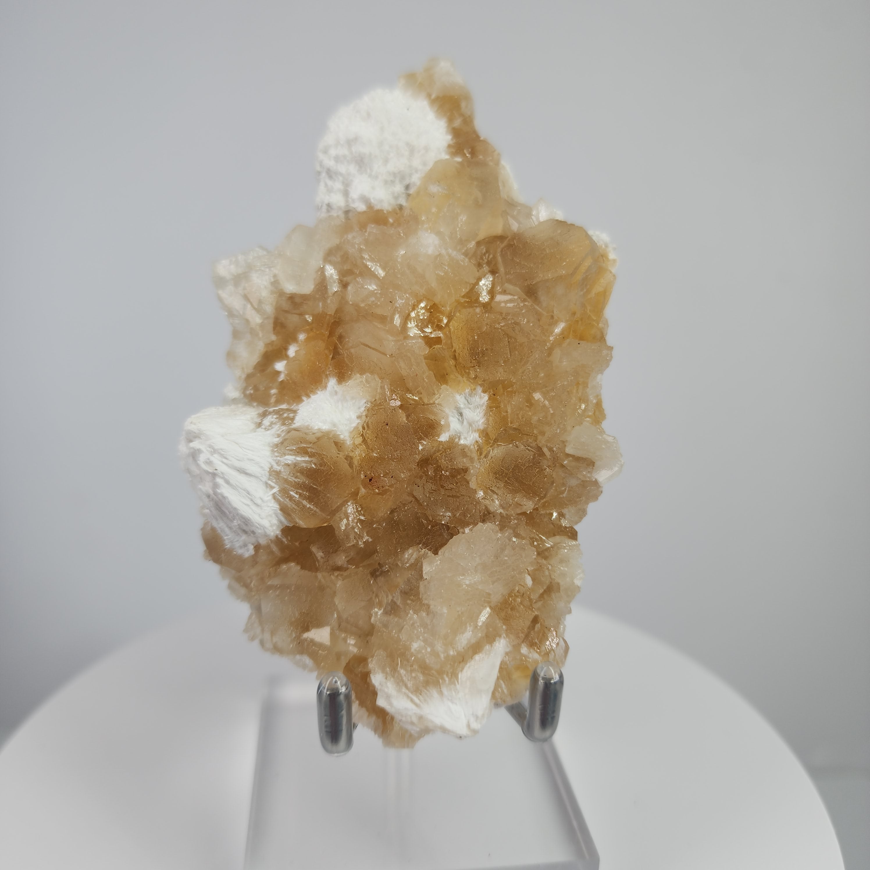 Honey Apophyllite - a Golden Hued Apophyllite with Mordenite, Okenite, Stilbite, & Chalcedony Specimen #30 from Maharashtra, India