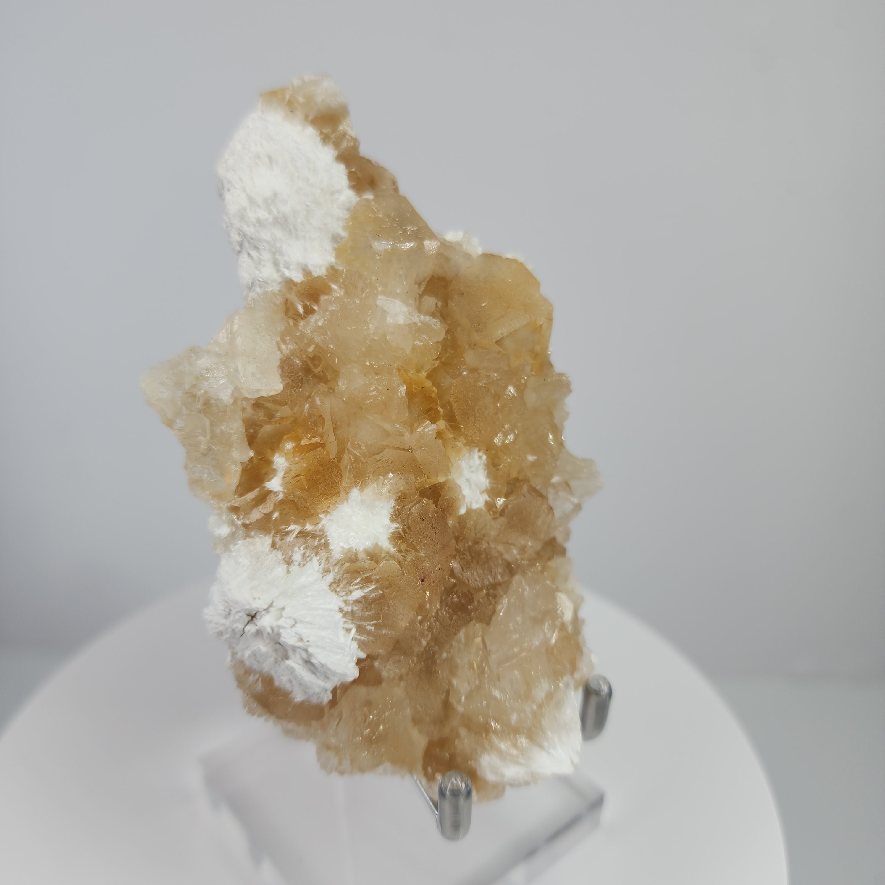 Honey Apophyllite - a Golden Hued Apophyllite with Mordenite, Okenite, Stilbite, & Chalcedony Specimen #30 from Maharashtra, India