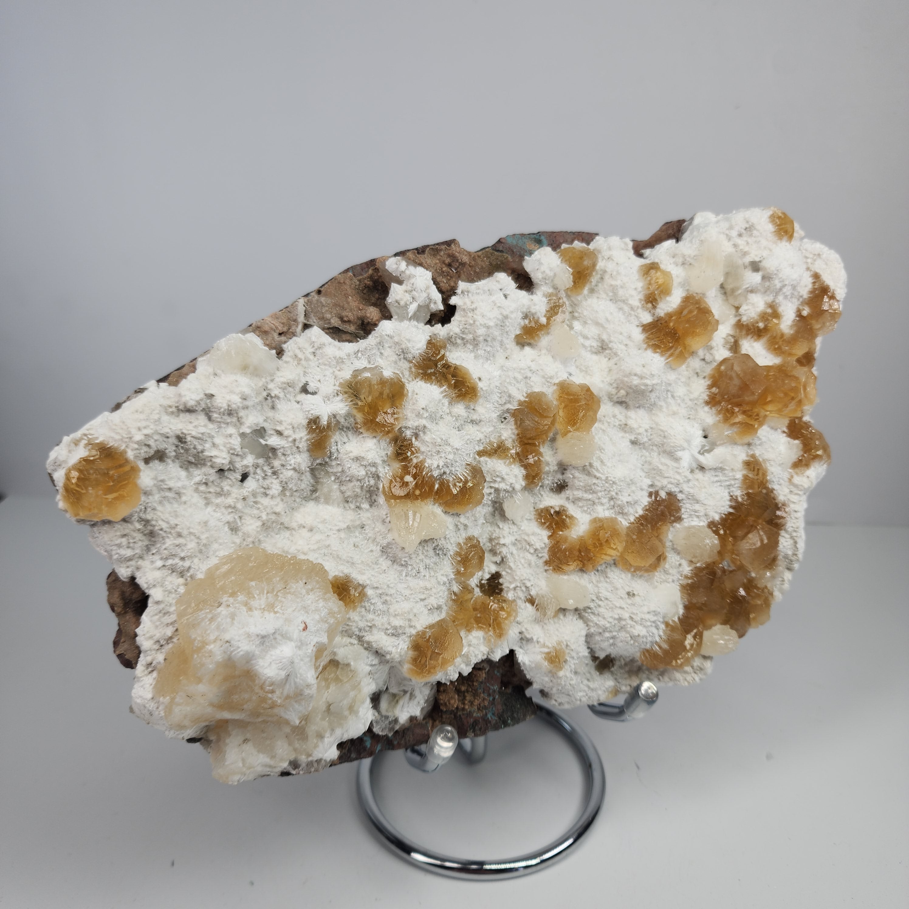 Honey Apophyllite - a Golden Hued Apophyllite with Mordenite, Okenite, Stilbite, & Chalcedony Specimen #38 from Maharashtra, India