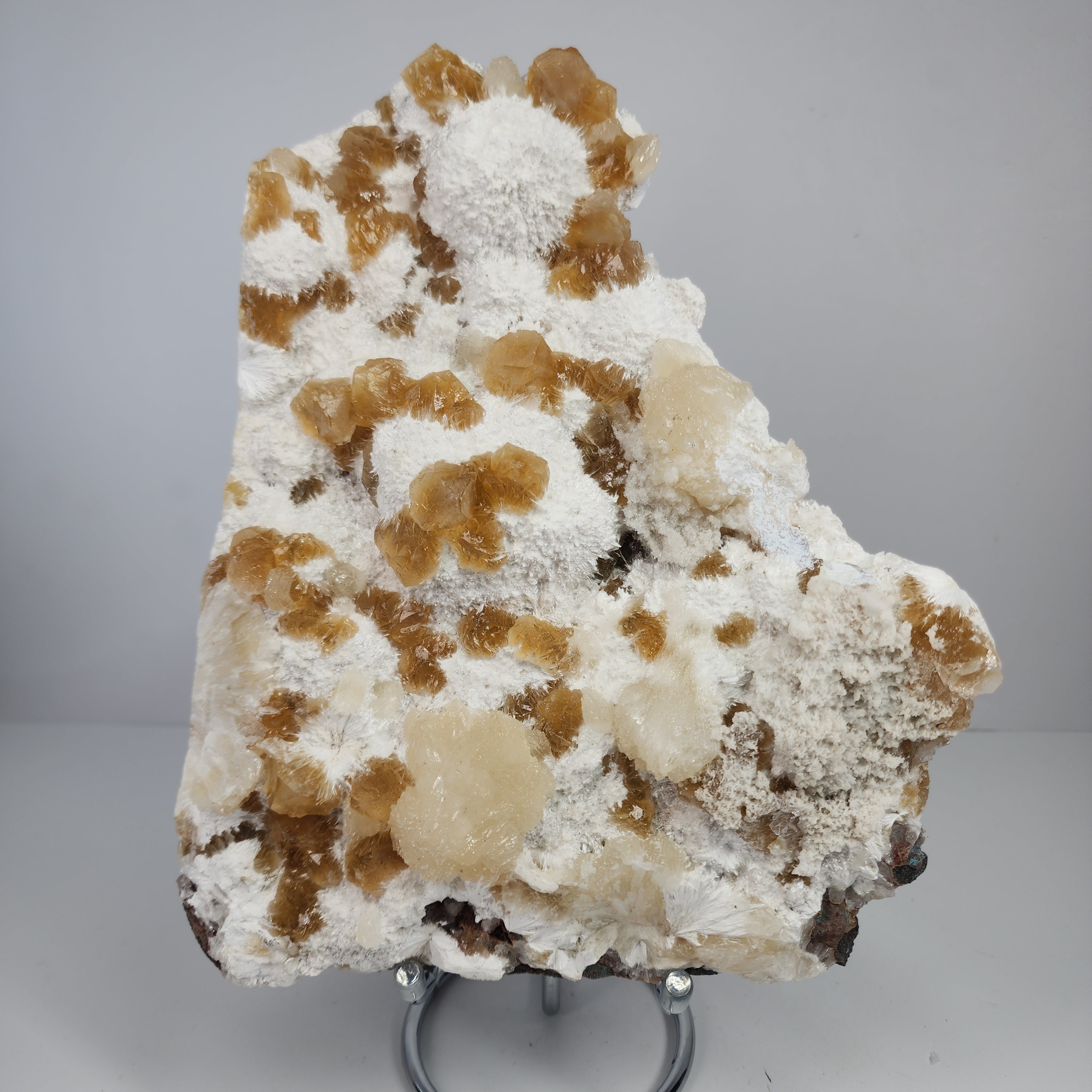 Honey Apophyllite - a Golden Hued Apophyllite with Mordenite, Okenite, Stilbite, & Chalcedony Specimen #39 from Maharashtra, India