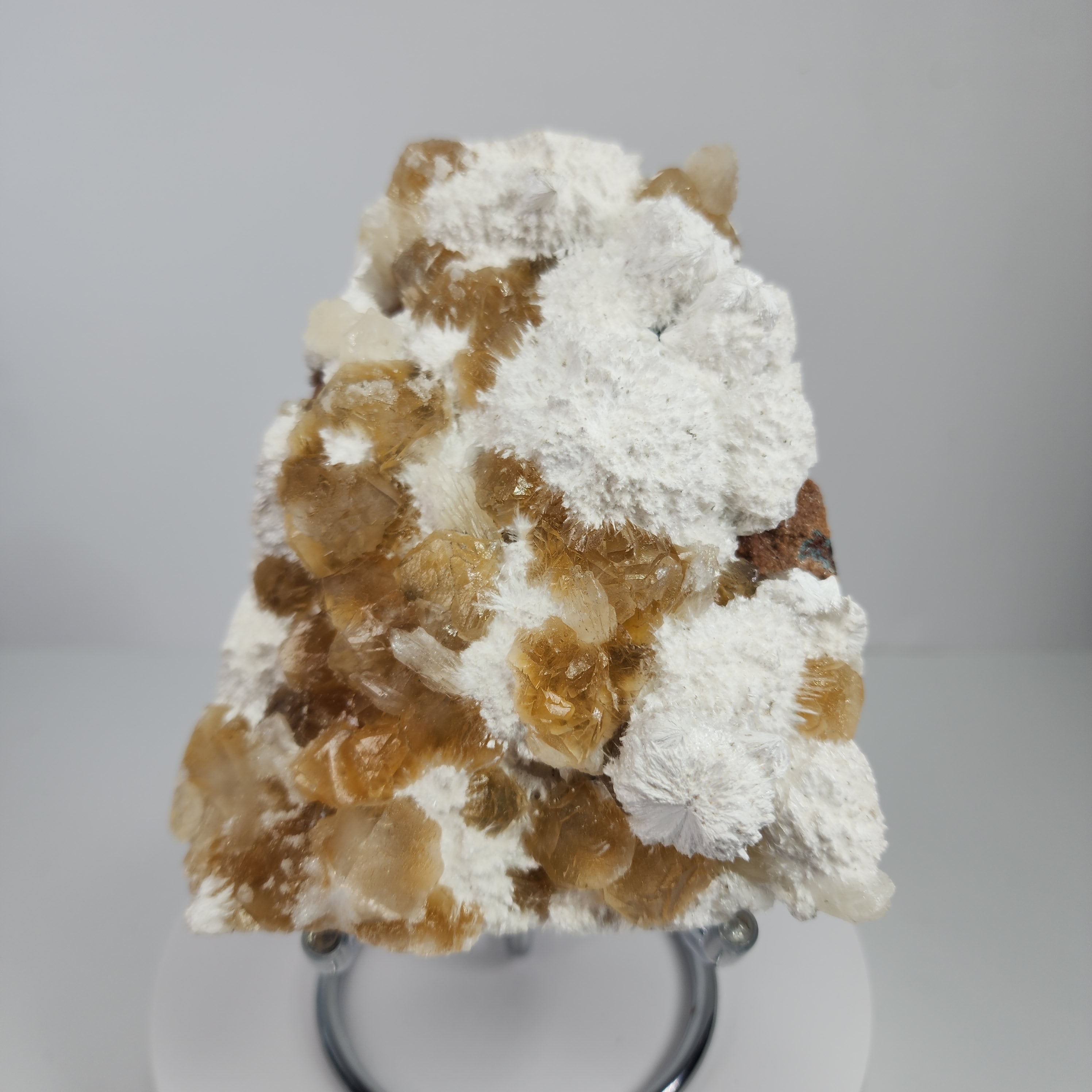 Honey Apophyllite - a Golden Hued Apophyllite with Mordenite, Okenite, Stilbite, & Chalcedony Specimen #42 from Maharashtra, India