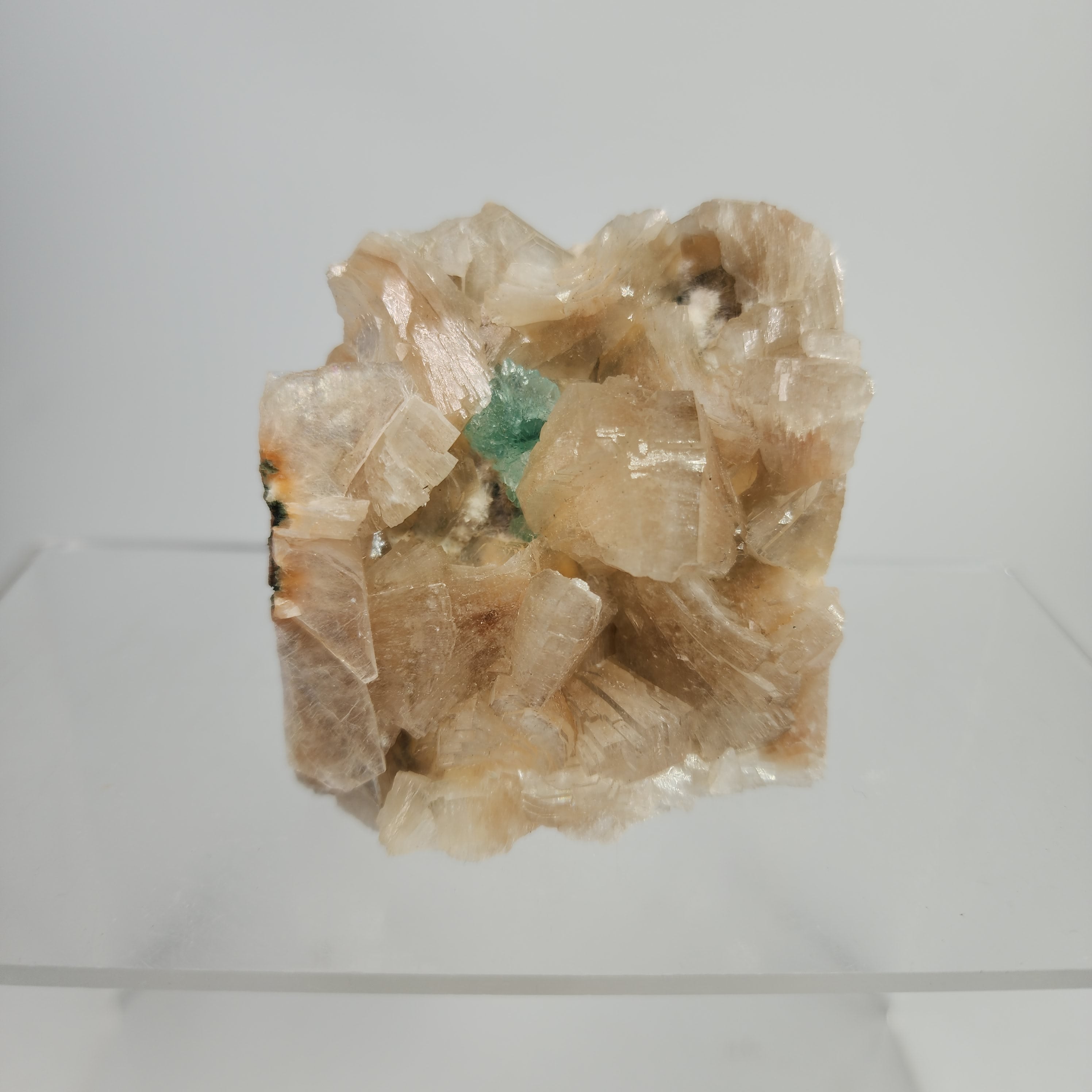 Green Apophyllite with Heulandite Specimen #1 from Jalgaon District, Maharashtra, India