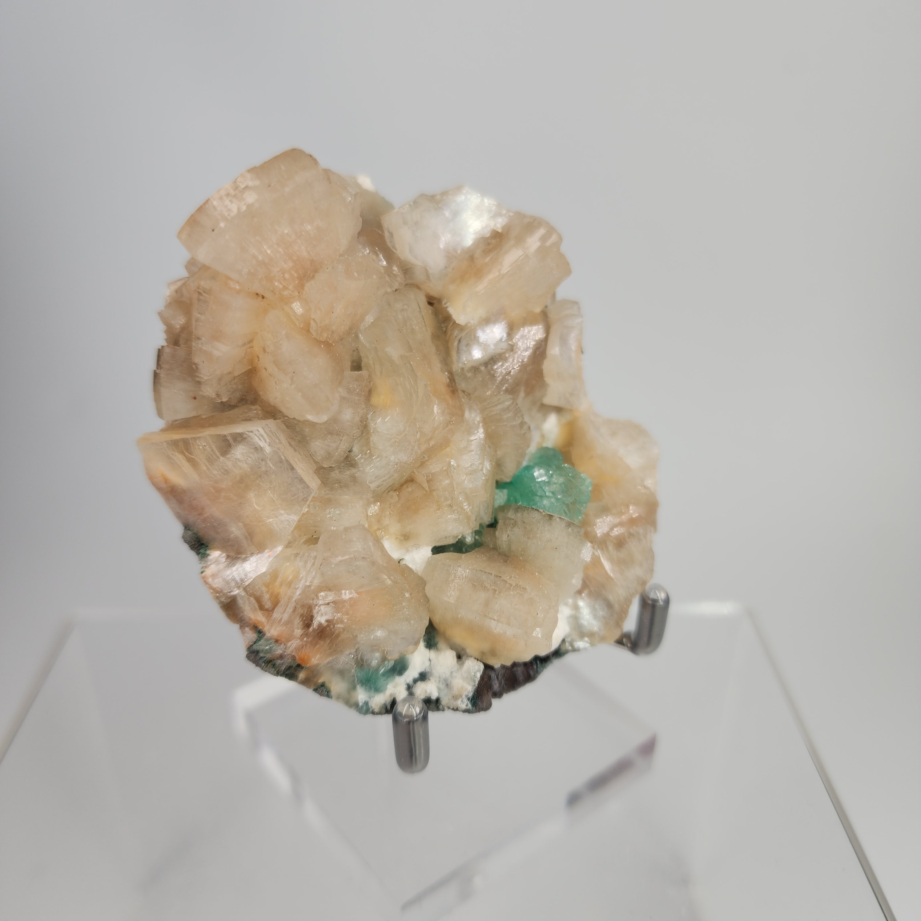 Green Apophyllite with Heulandite Specimen #2 from Jalgaon District, Maharashtra, India