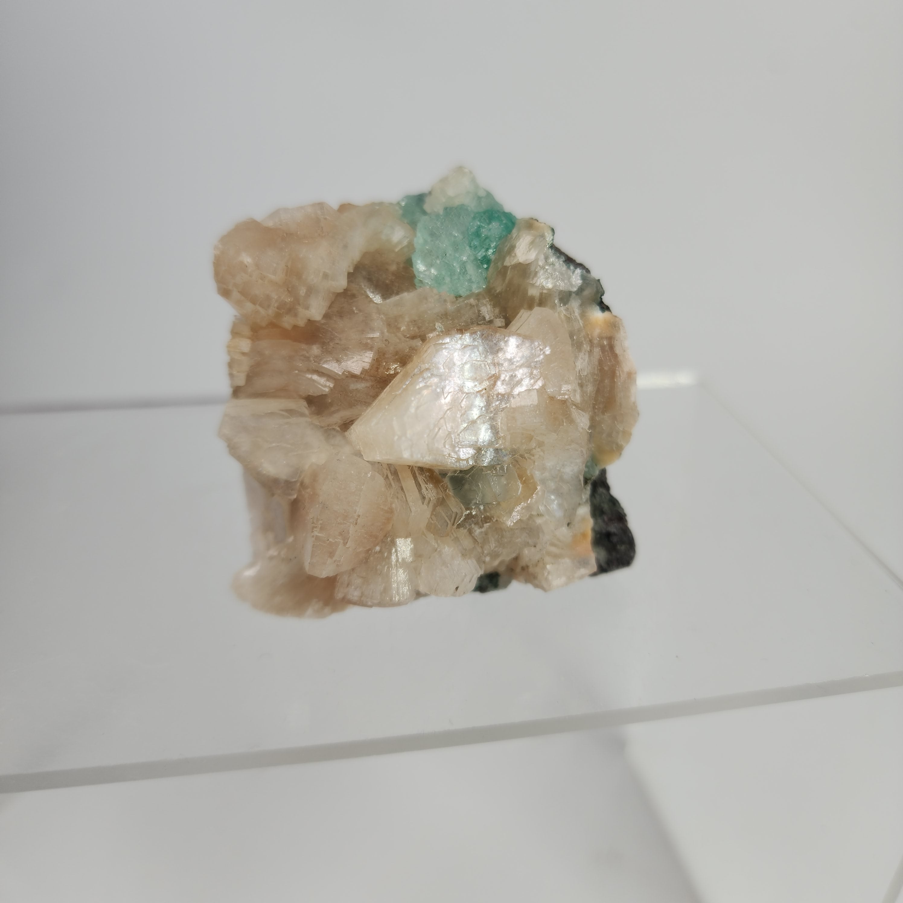 Green Apophyllite with Heulandite Specimen #3 from Jalgaon District, Maharashtra, India