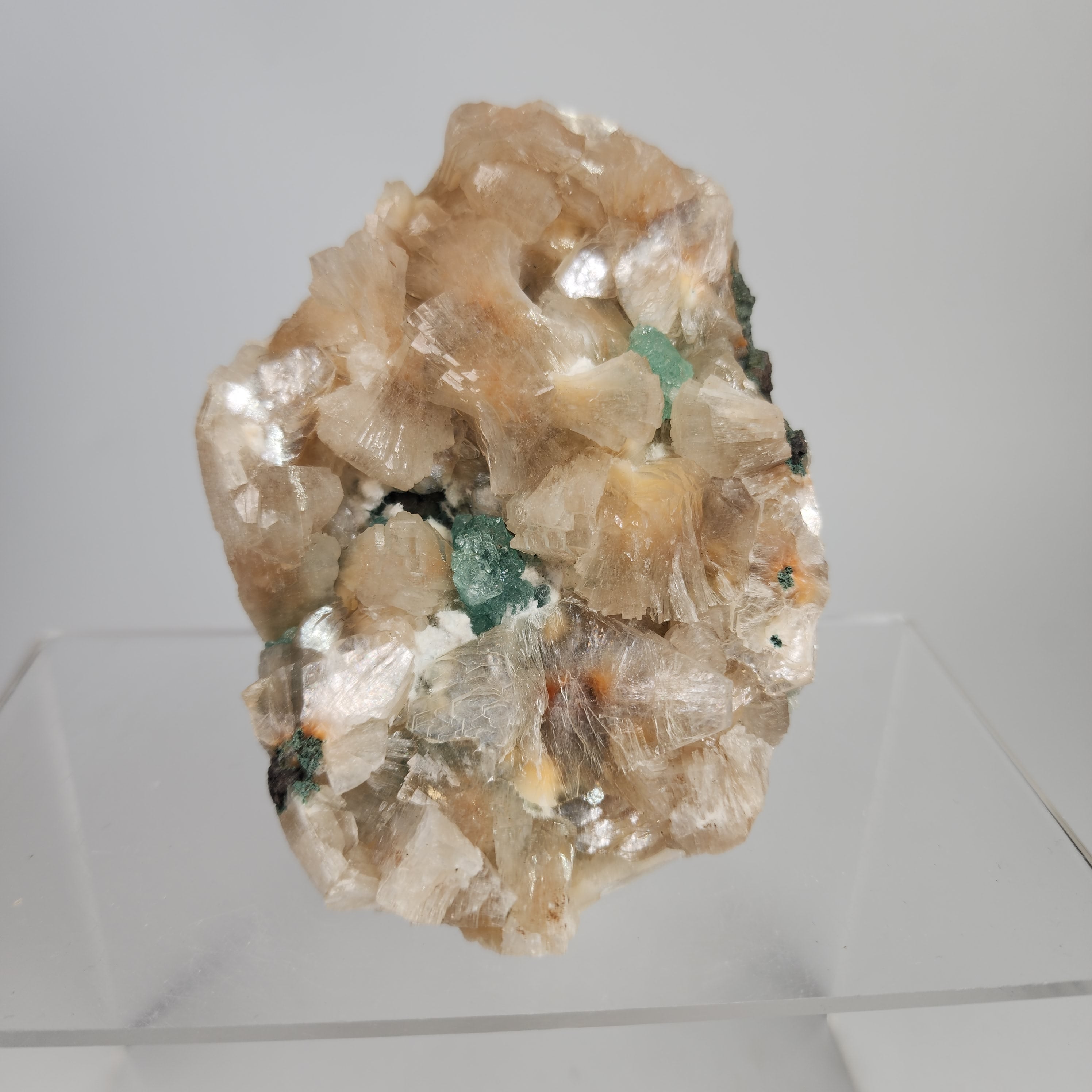 Green Apophyllite with Heulandite Specimen #14 from Jalgaon District, Maharashtra, India