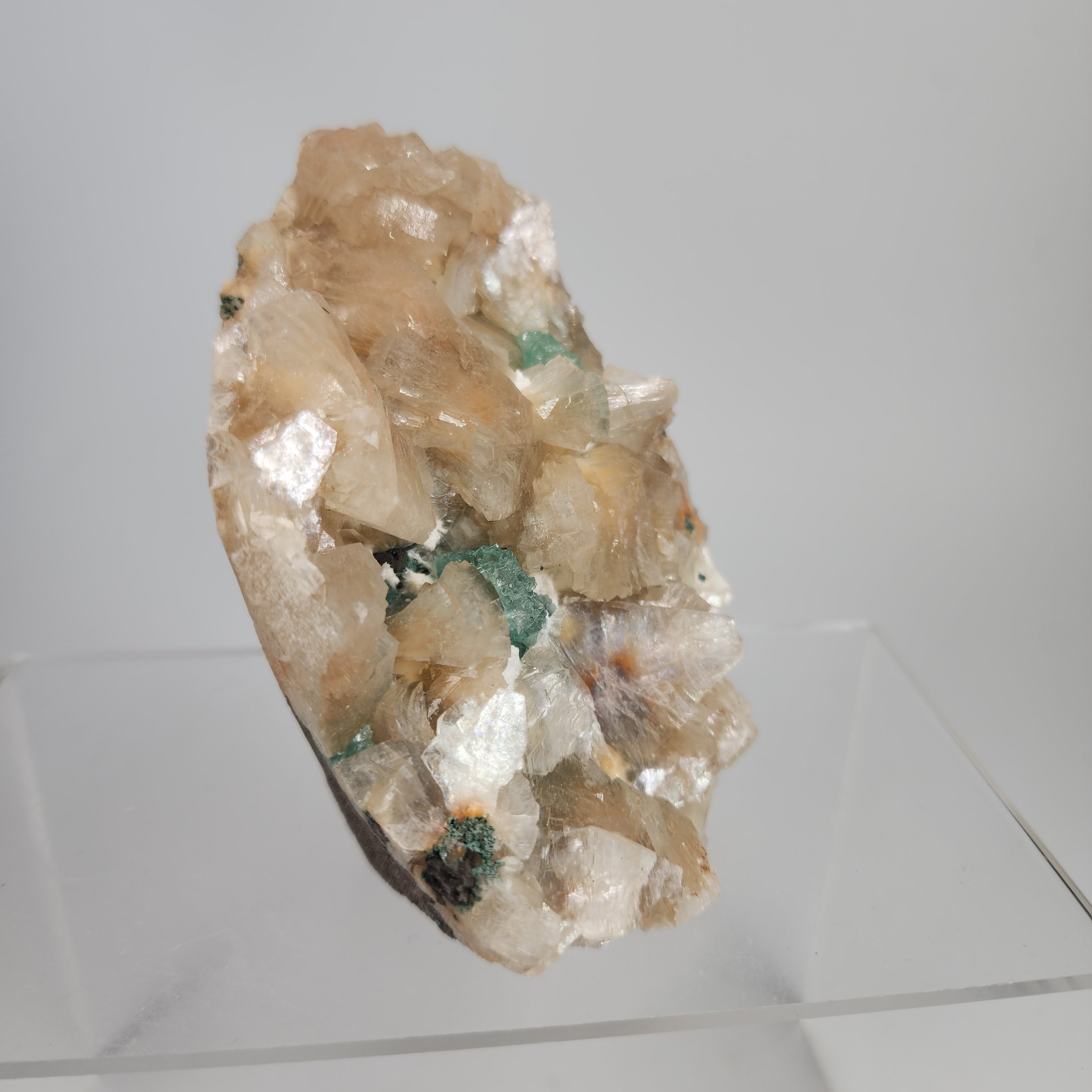 Green Apophyllite with Heulandite Specimen #14 from Jalgaon District, Maharashtra, India