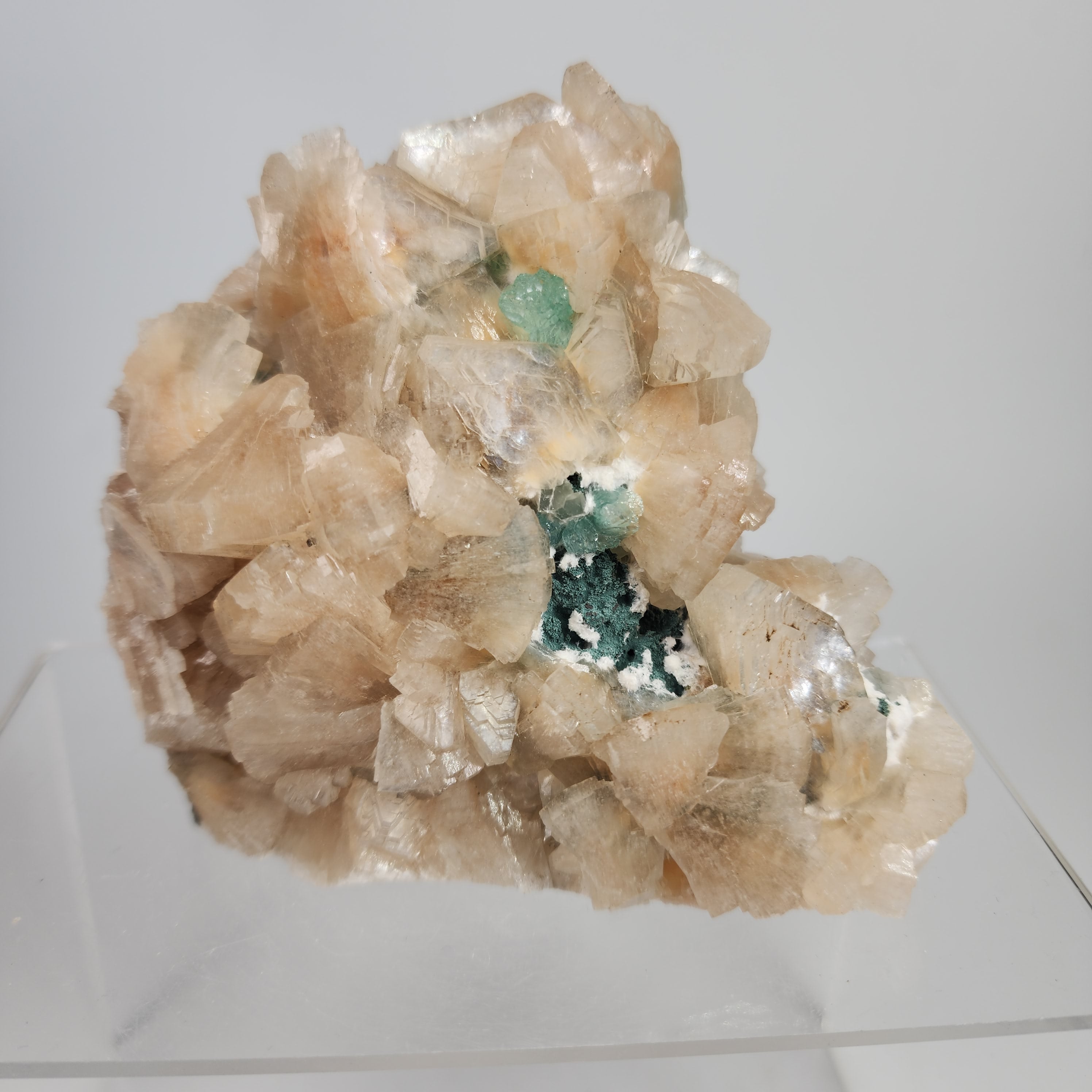 Green Apophyllite with Heulandite Specimen #15 from Jalgaon District, Maharashtra, India