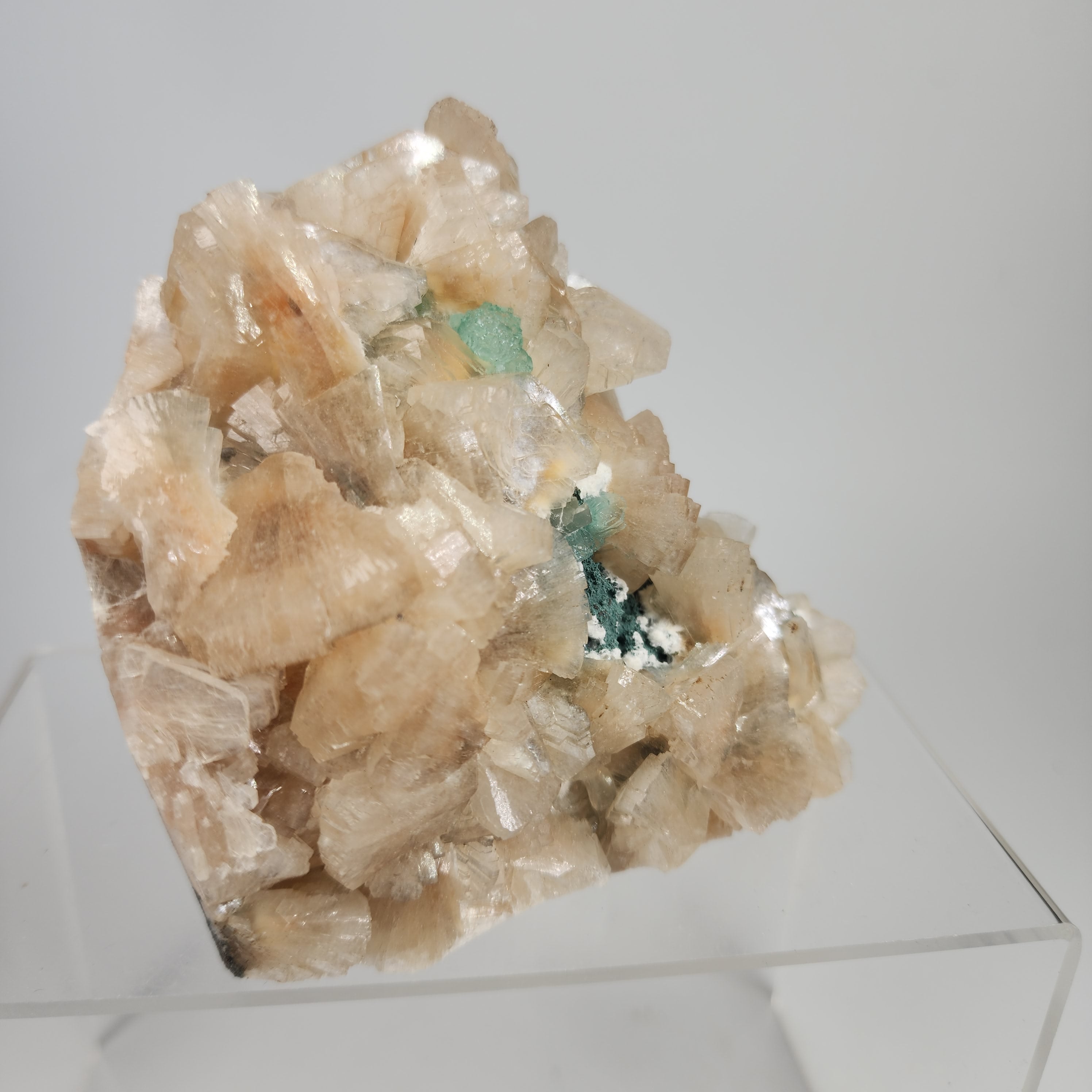 Green Apophyllite with Heulandite Specimen #15 from Jalgaon District, Maharashtra, India